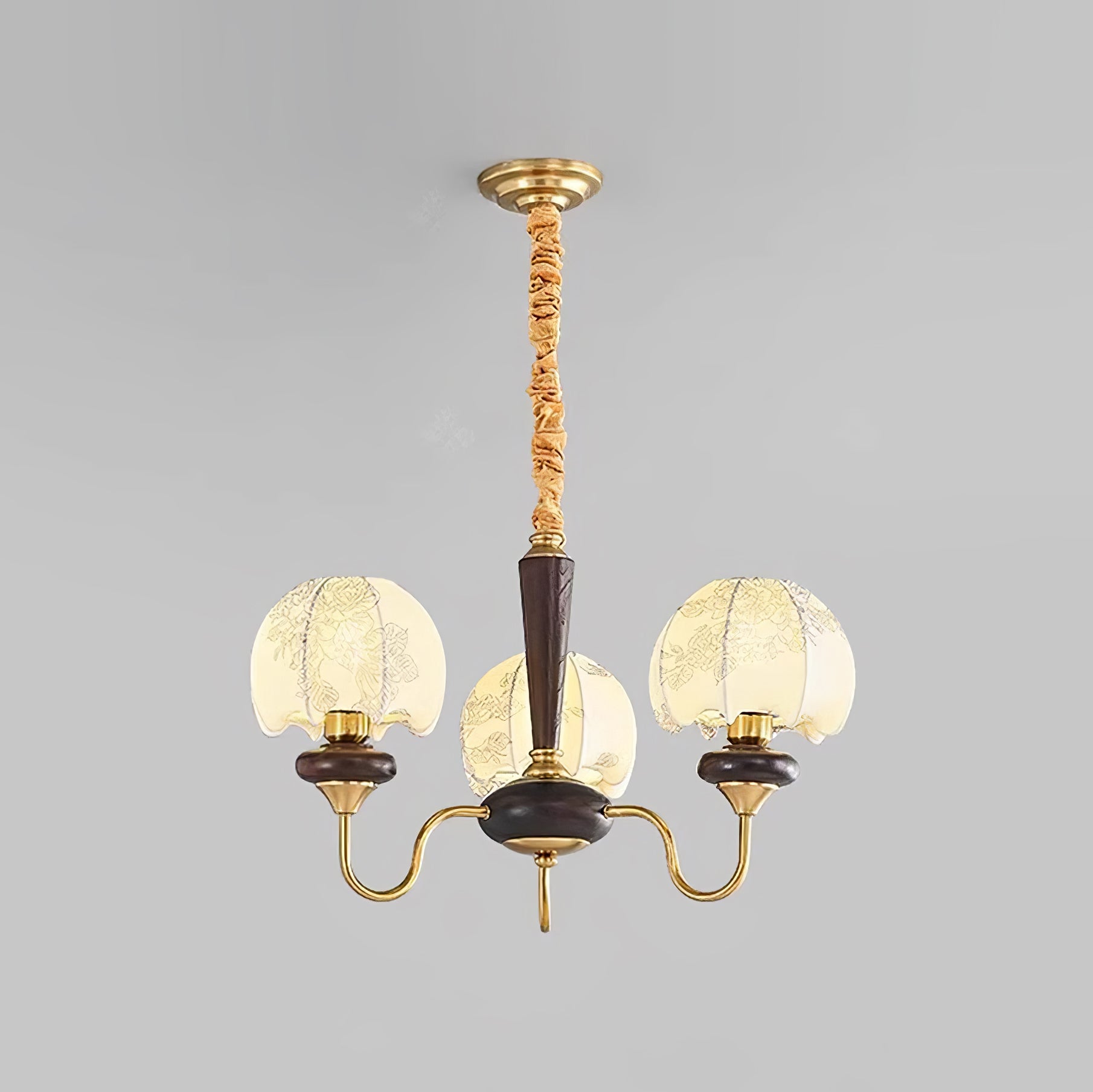 Orchid Vintage Fabric Chandelier-Neutral Decor