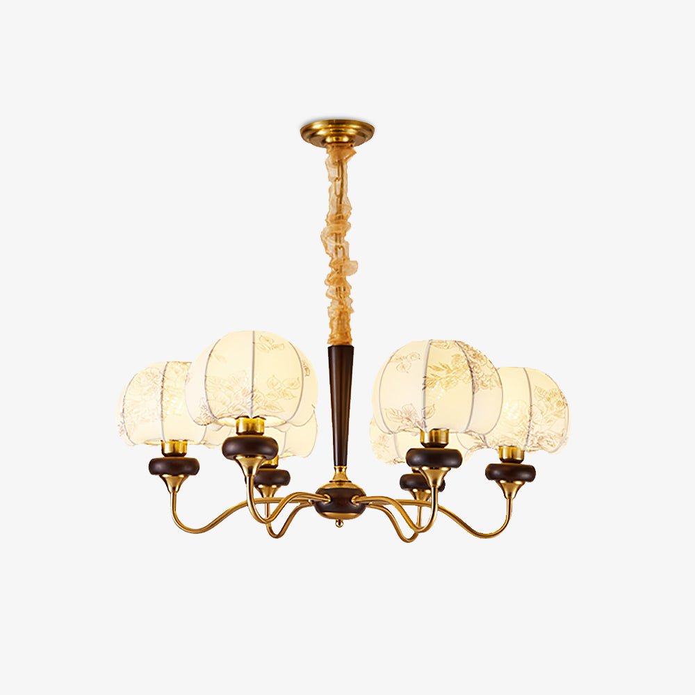 Orchid Vintage Fabric Chandelier-Neutral Decor