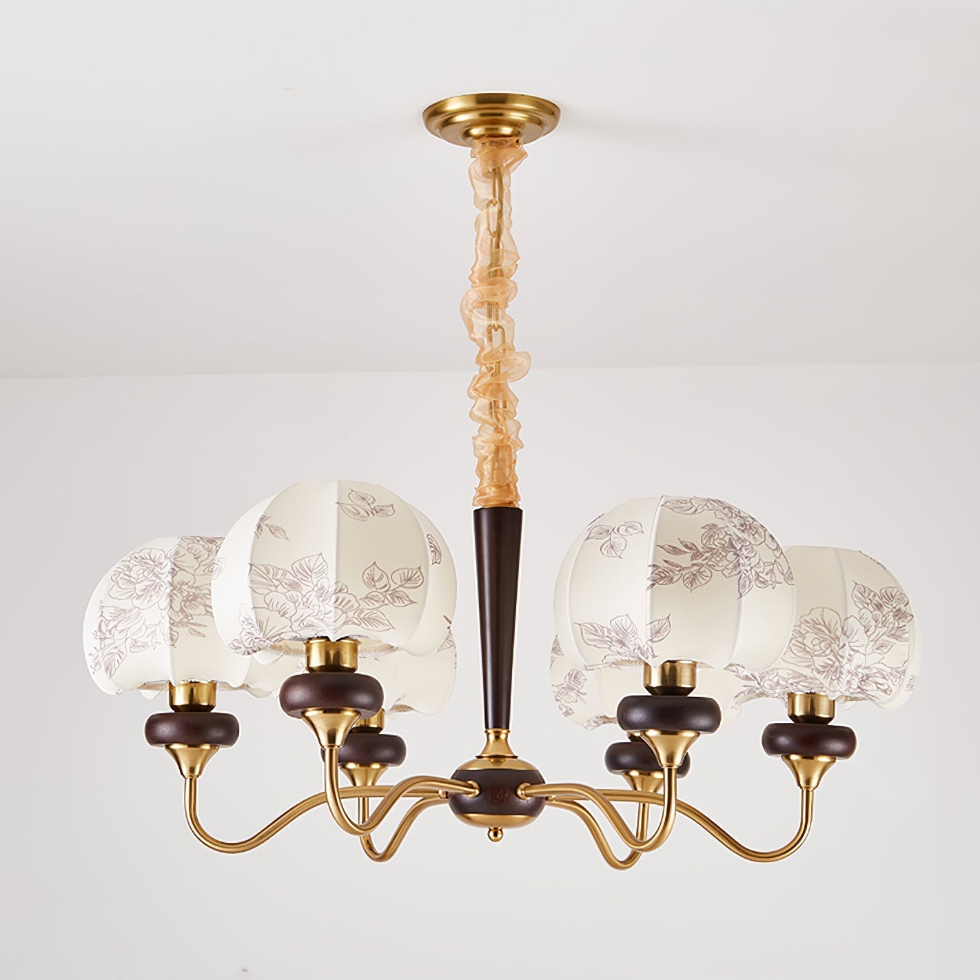 Orchid Vintage Fabric Chandelier-Neutral Decor