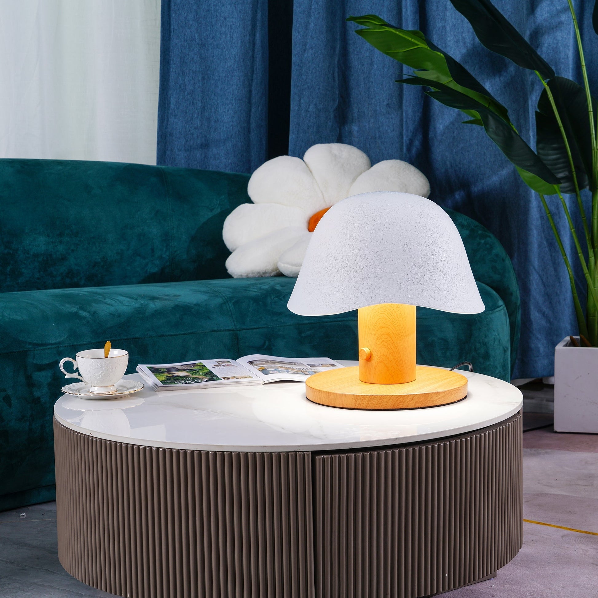 Wond Resin Wood Table Lamp-Neutral Decor