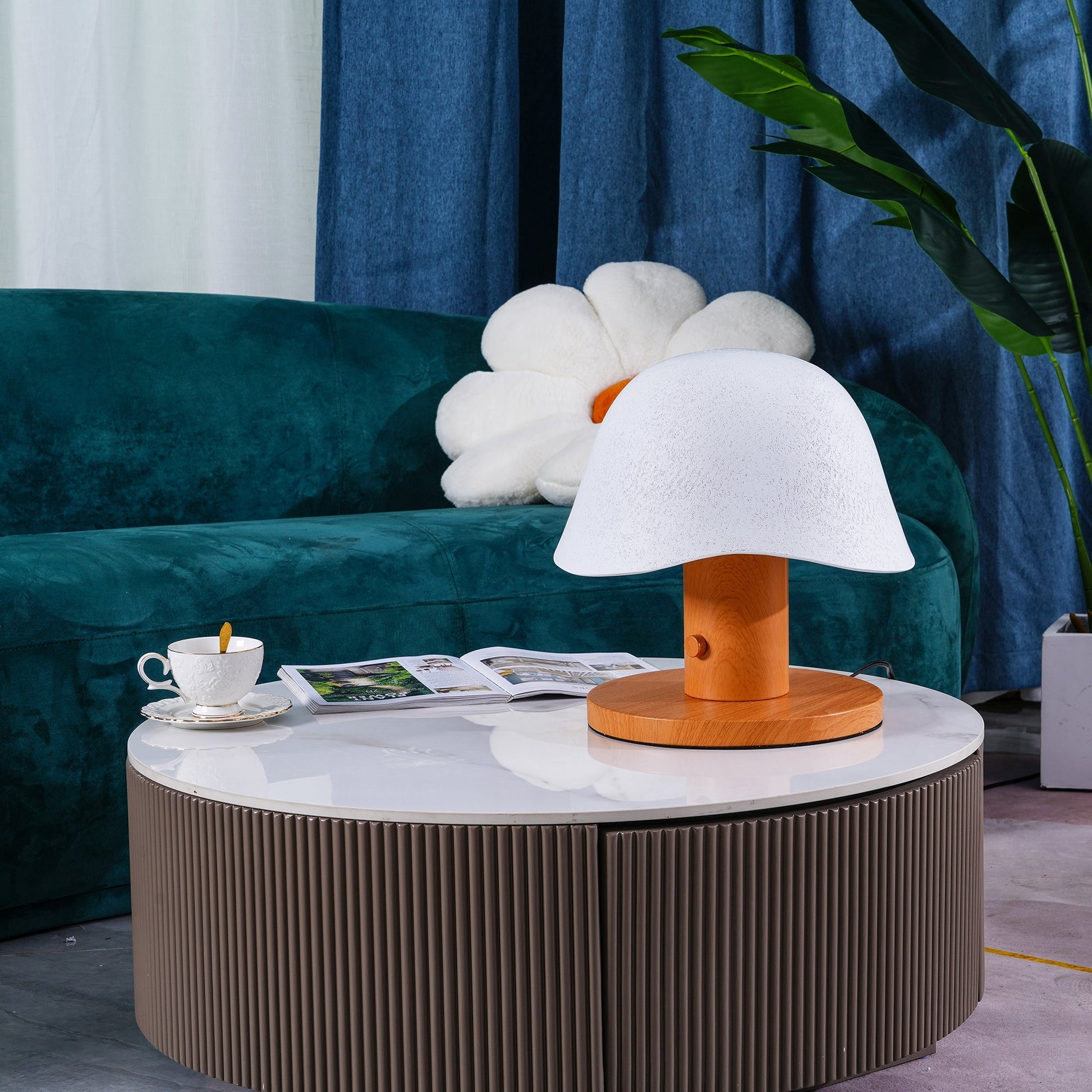 Wond Resin Wood Table Lamp-Neutral Decor