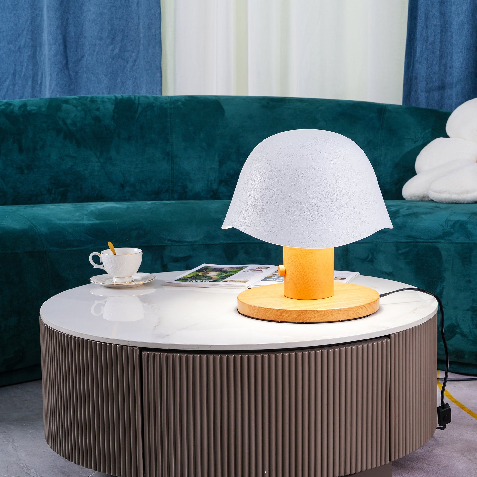 Wond Resin Wood Table Lamp-Neutral Decor