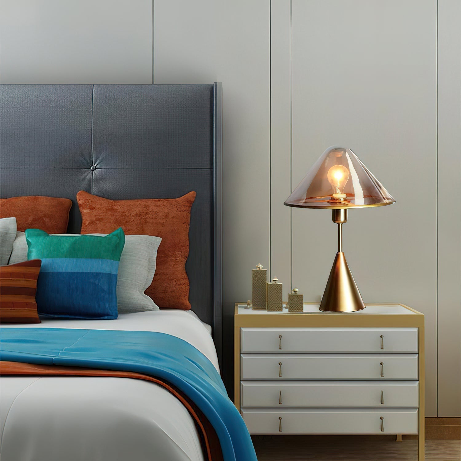 Mushroom Contemporary Table Lamp-Neutral Decor