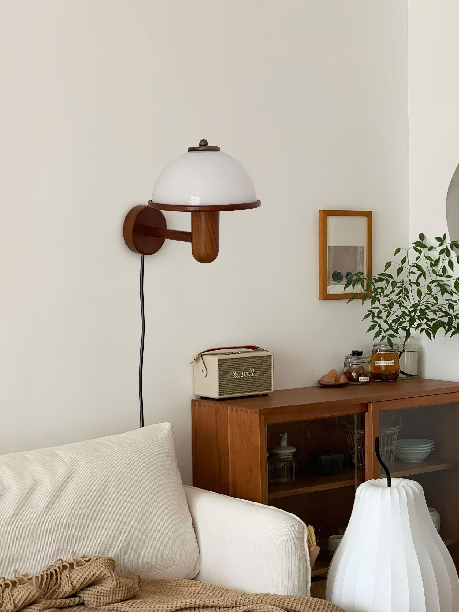 Lustra Wall Lamp Mushroom Wood Oak-Neutral Decor