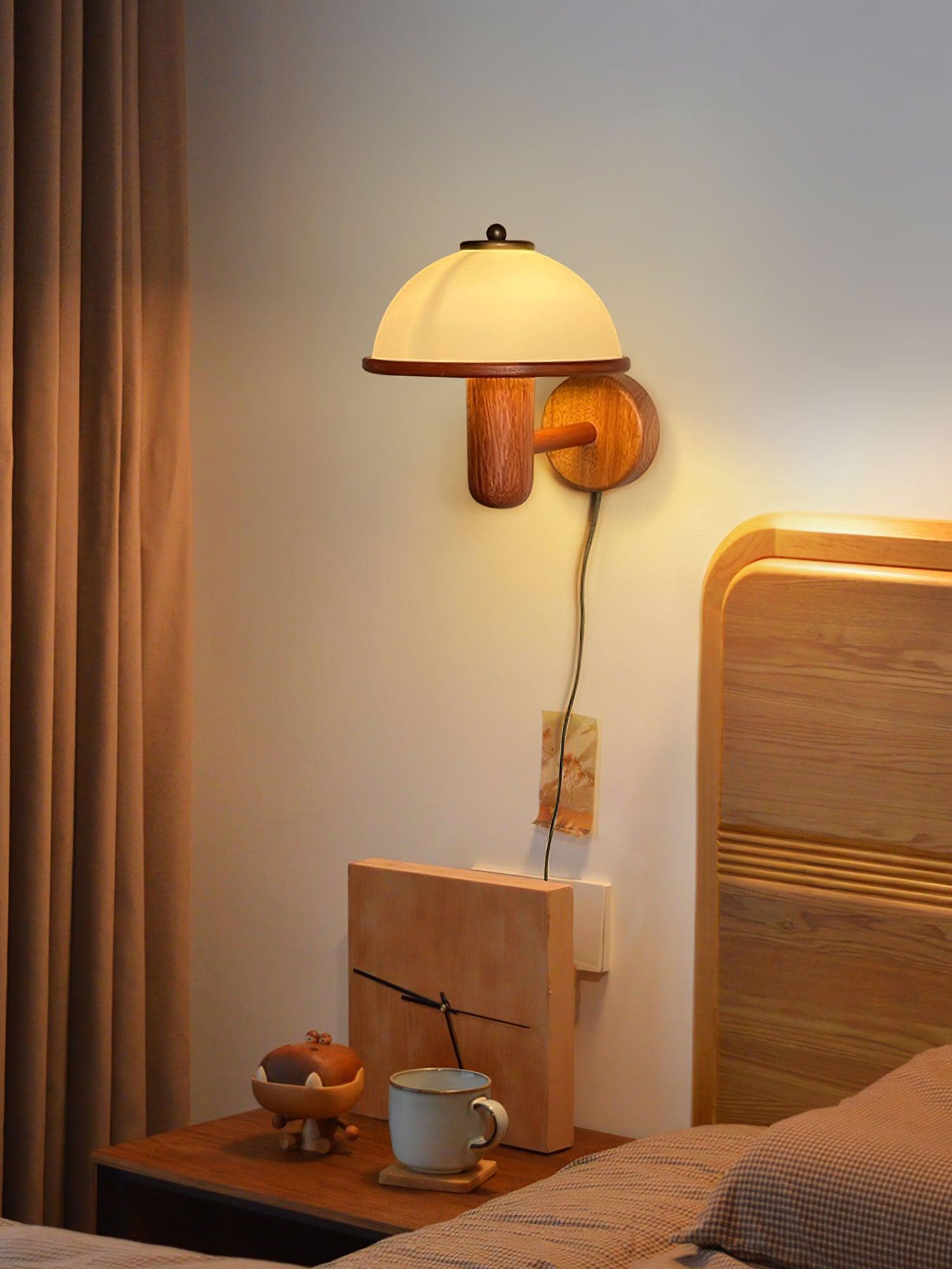 Lustra Wall Lamp Mushroom Wood Oak-Neutral Decor
