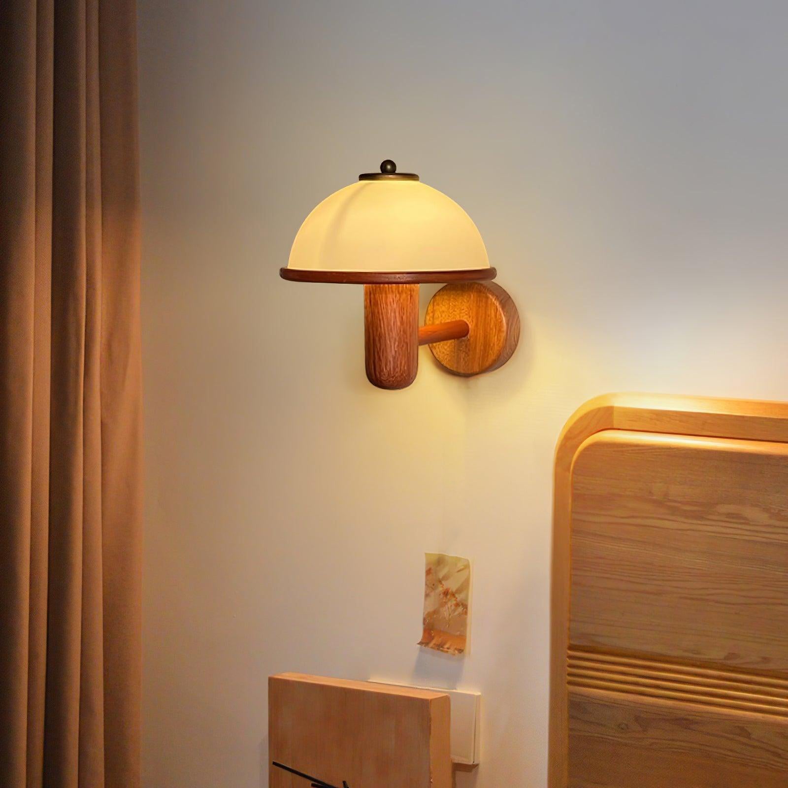 Lustra Wall Lamp Mushroom Wood Oak-Neutral Decor