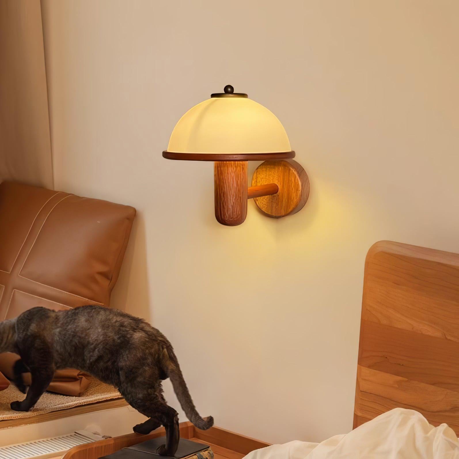 Lustra Wall Lamp Mushroom Wood Oak-Neutral Decor