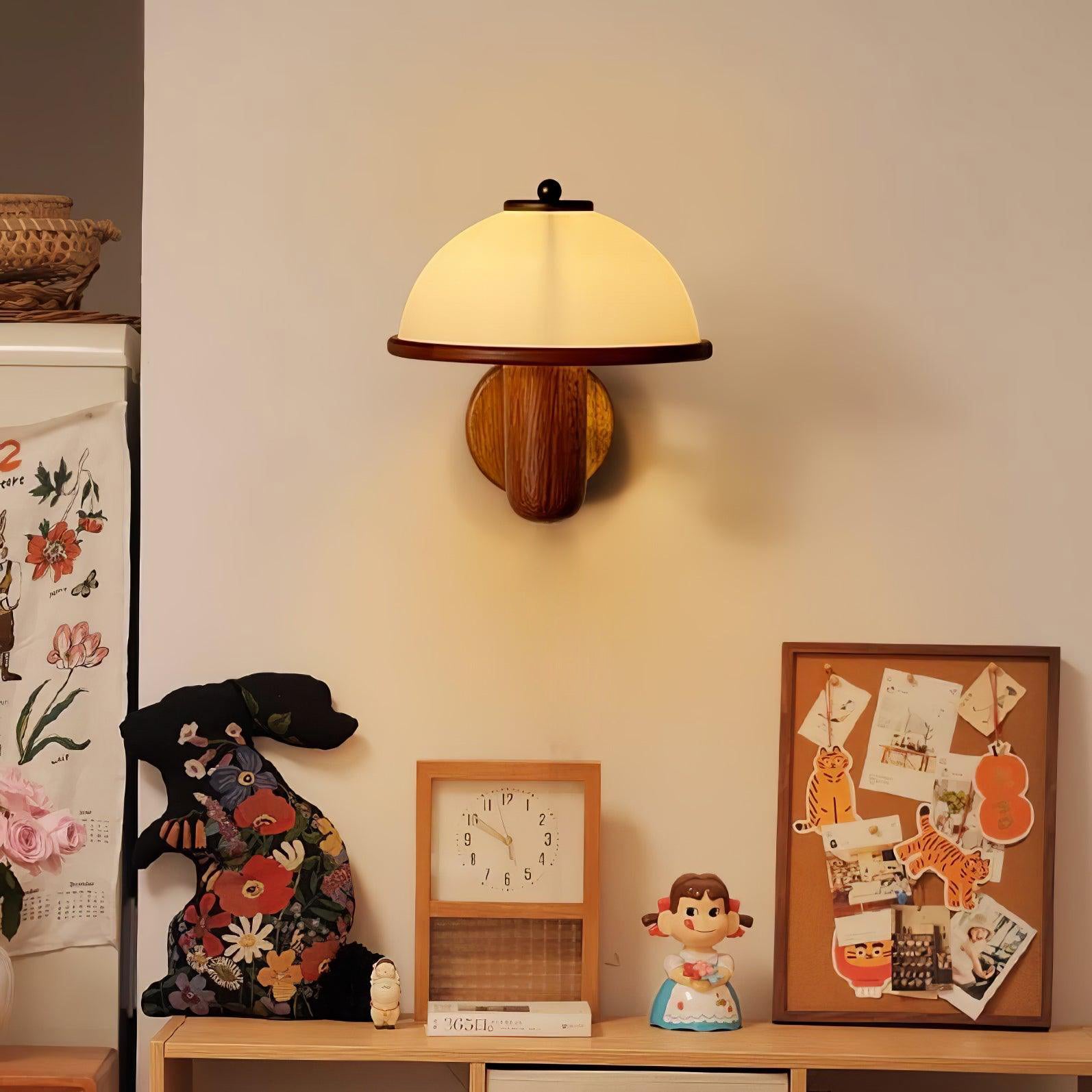 Lustra Wall Lamp Mushroom Wood Oak-Neutral Decor