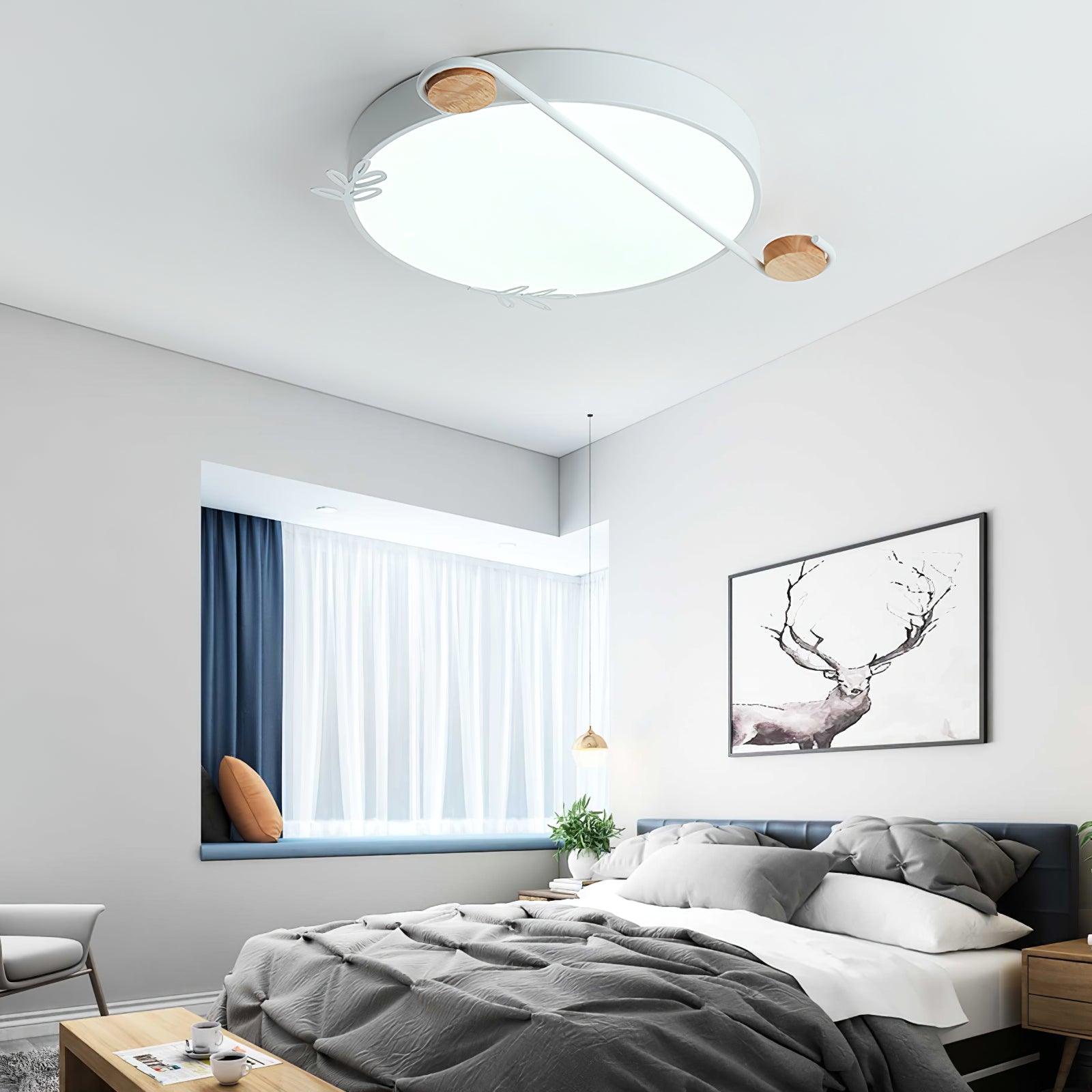 Evzorira Musical Note Art Round Ceiling Lamp-Neutral Decor