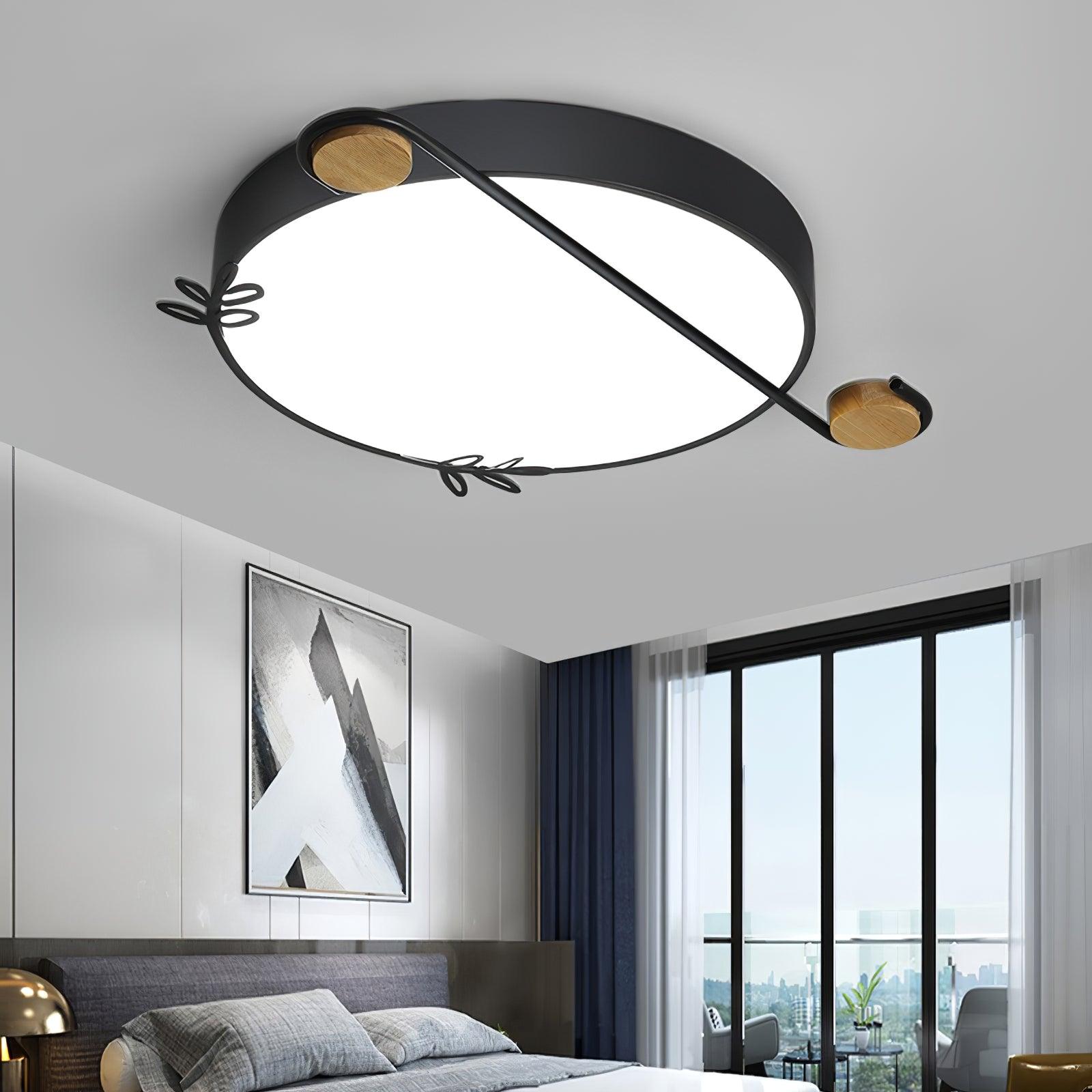 Evzorira Musical Note Art Round Ceiling Lamp-Neutral Decor