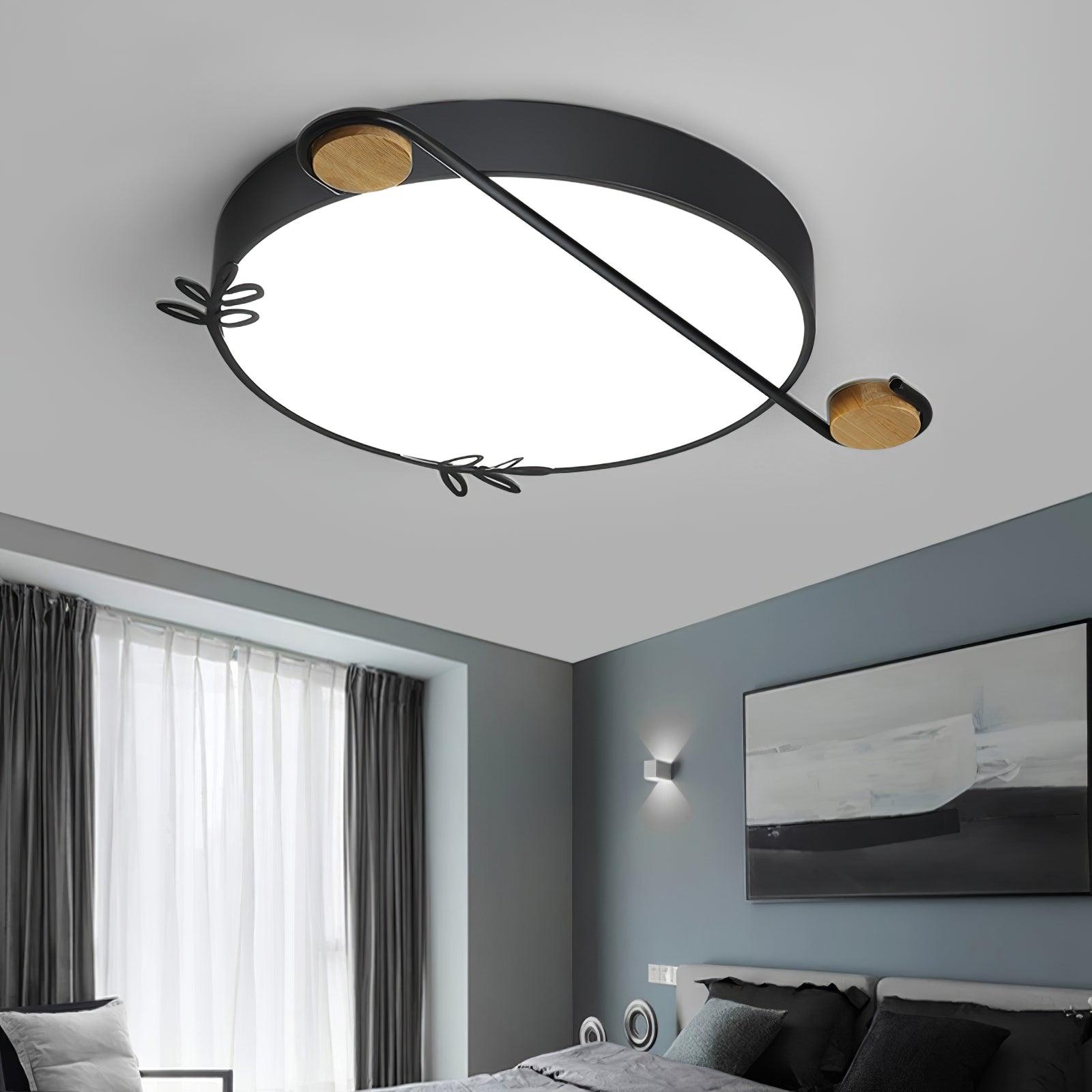 Evzorira Musical Note Art Round Ceiling Lamp-Neutral Decor
