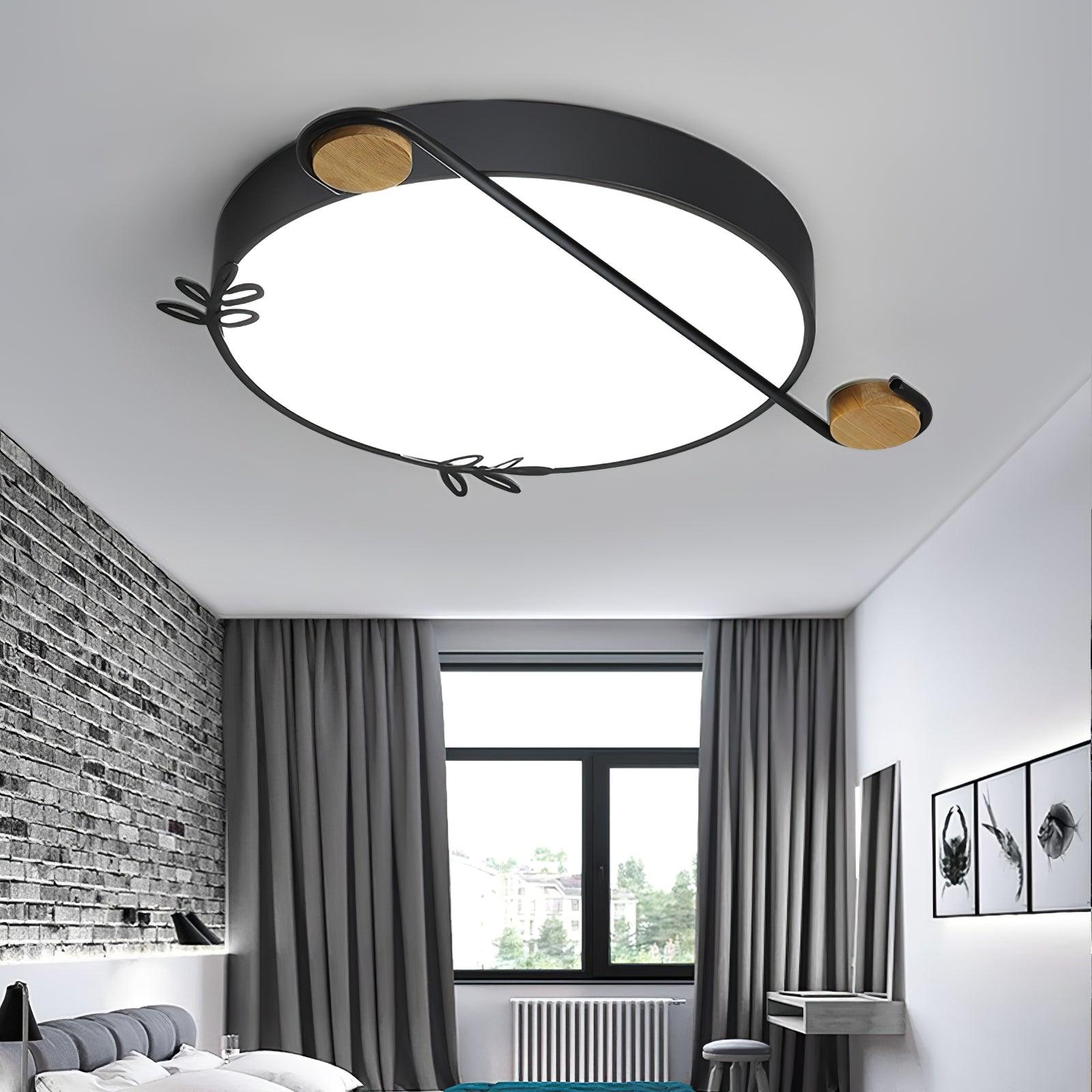 Evzorira Musical Note Art Round Ceiling Lamp-Neutral Decor