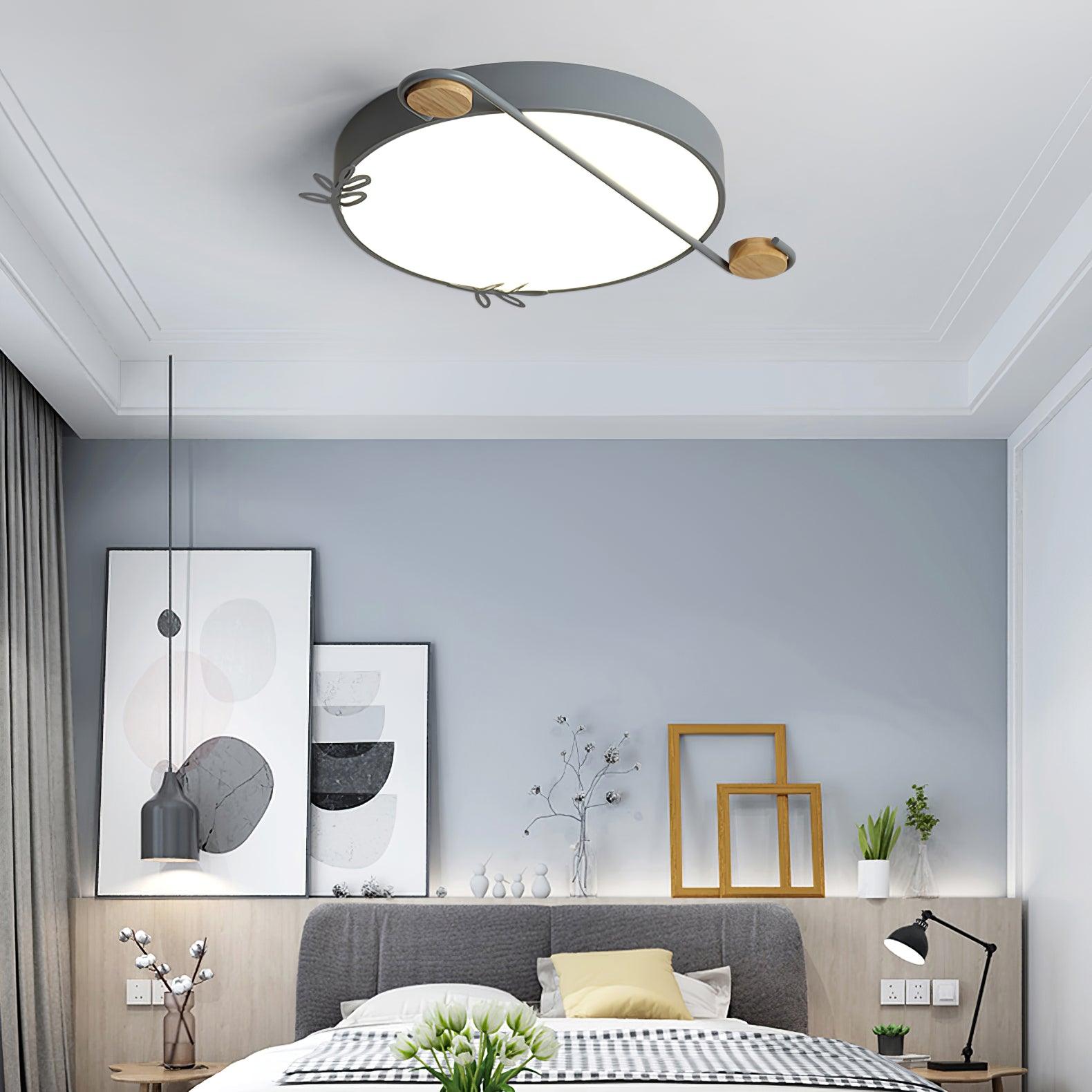 Evzorira Musical Note Art Round Ceiling Lamp-Neutral Decor