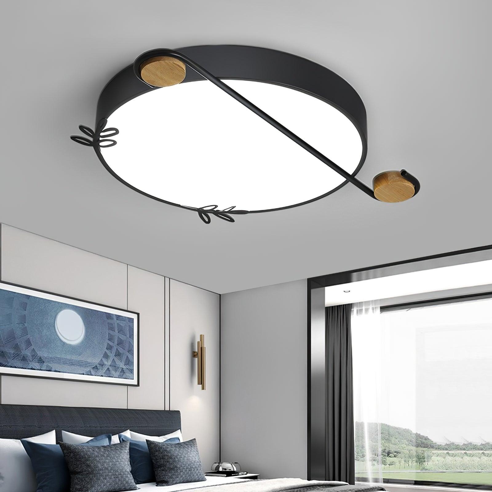Evzorira Musical Note Art Round Ceiling Lamp-Neutral Decor