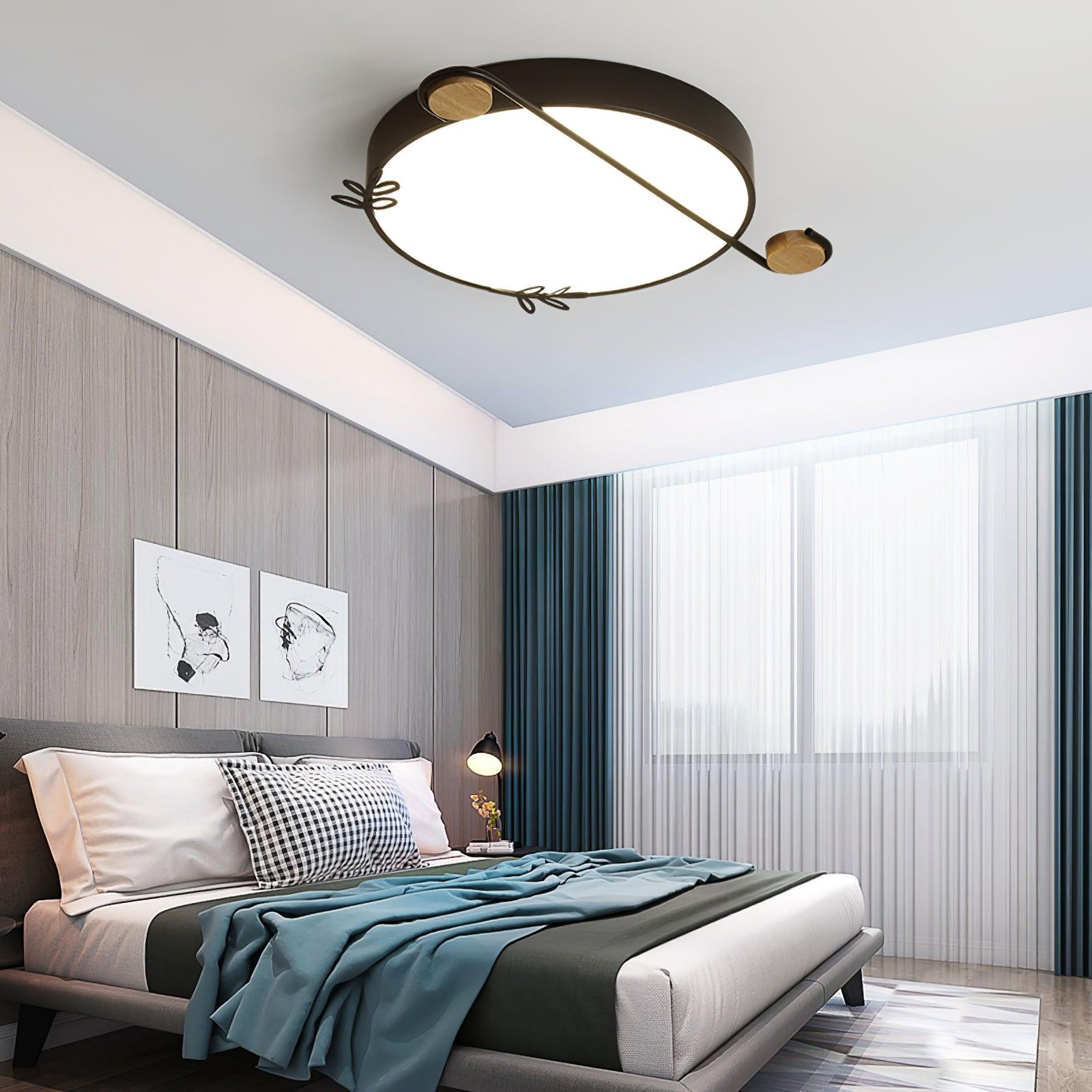 Evzorira Musical Note Art Round Ceiling Lamp-Neutral Decor