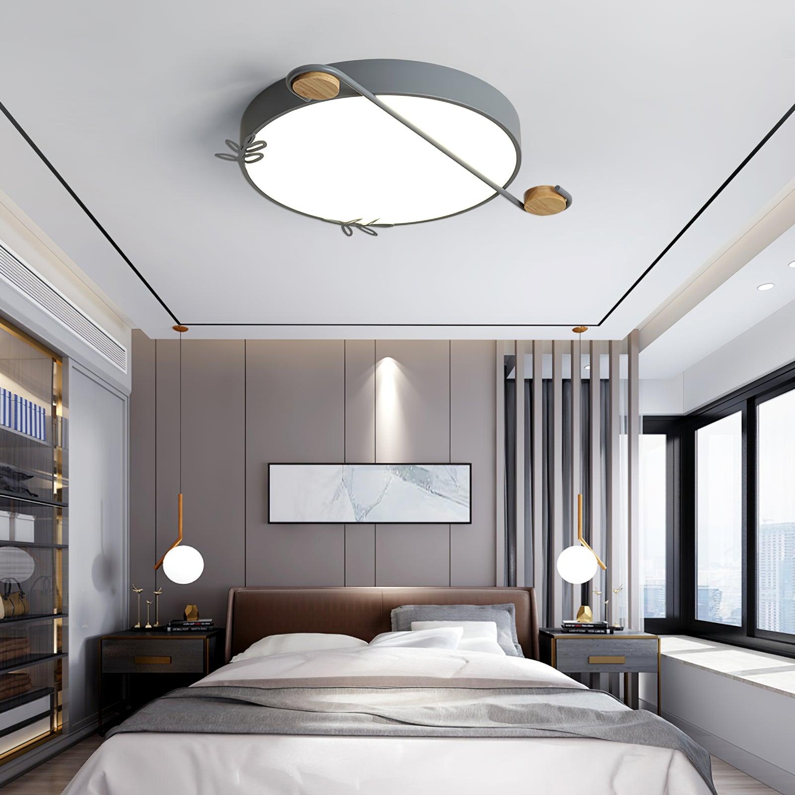 Evzorira Musical Note Art Round Ceiling Lamp-Neutral Decor
