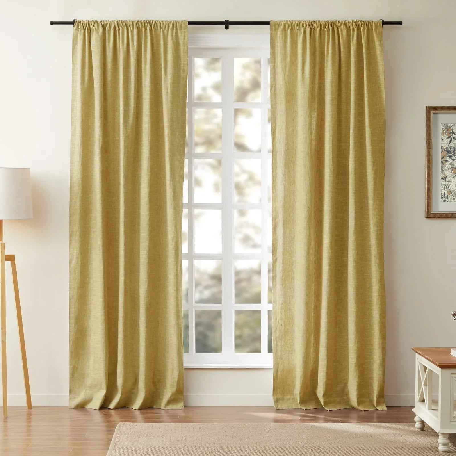 Jenna Linen Curtains & Drapes Soft Top-Neutral Decor