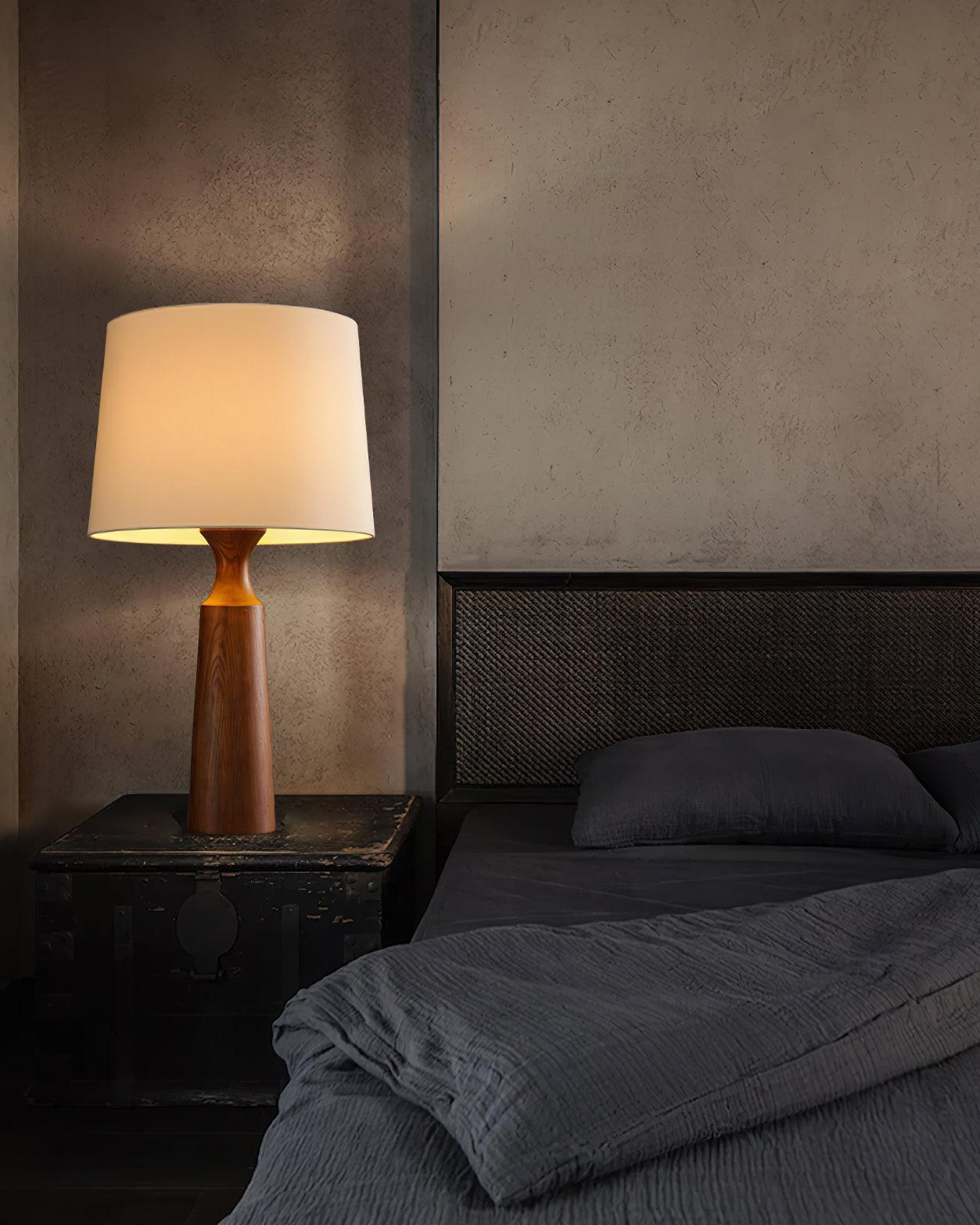 Harry Contemporary Wood Table Lamp-Neutral Decor