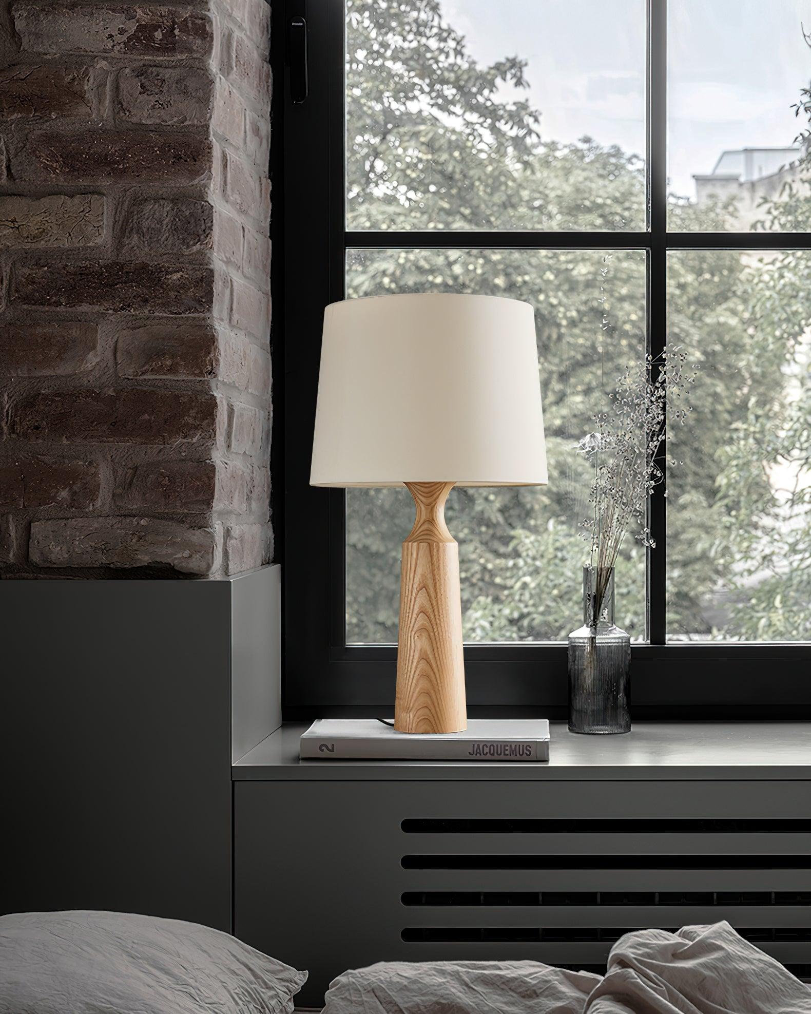 Harry Contemporary Wood Table Lamp-Neutral Decor