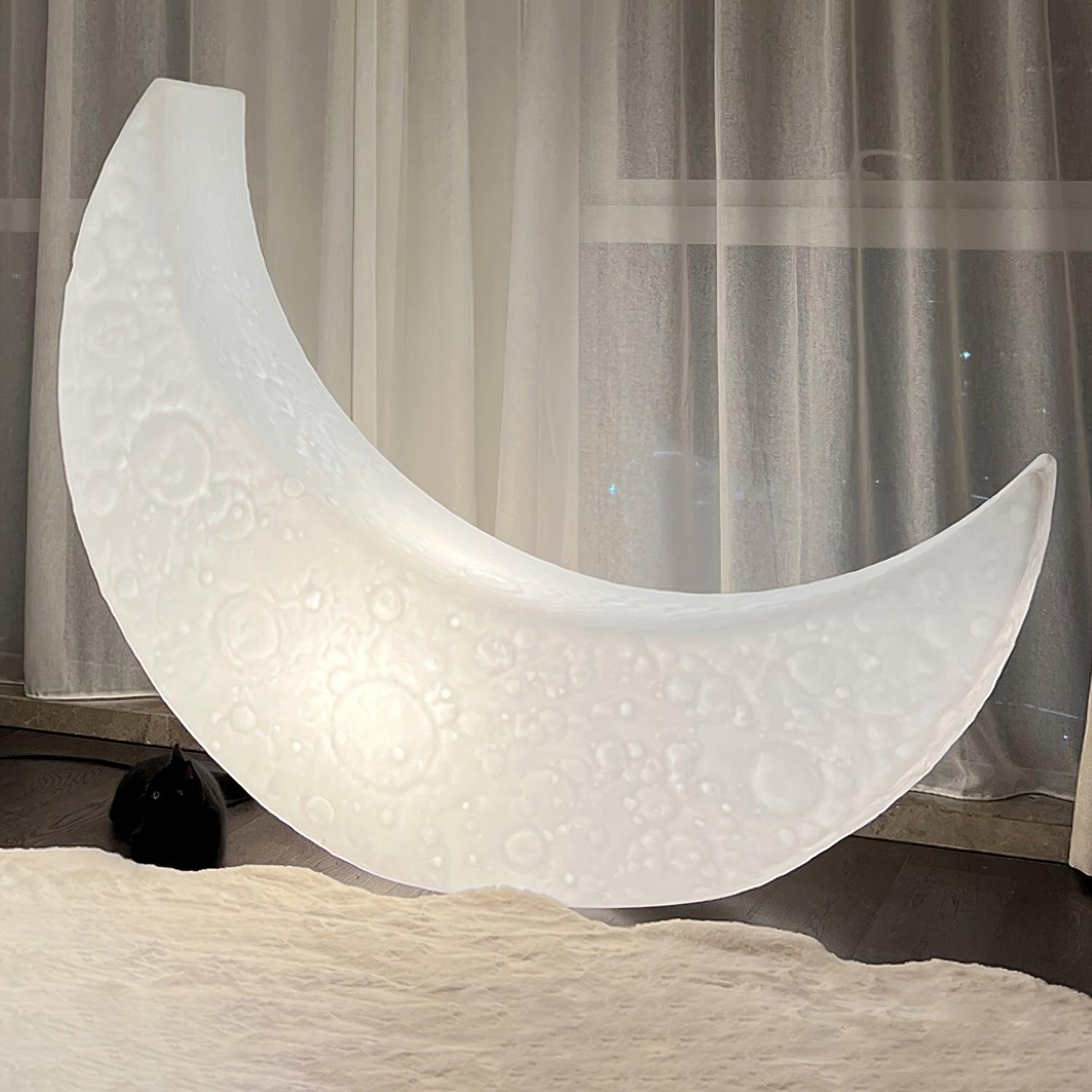 Zetheor Crescent Moon Resin Floor Lamp-Neutral Decor
