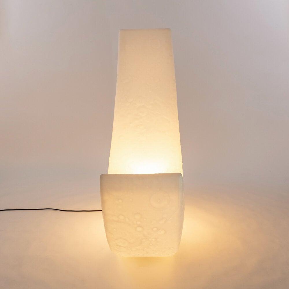 Zetheor Crescent Moon Resin Floor Lamp-Neutral Decor
