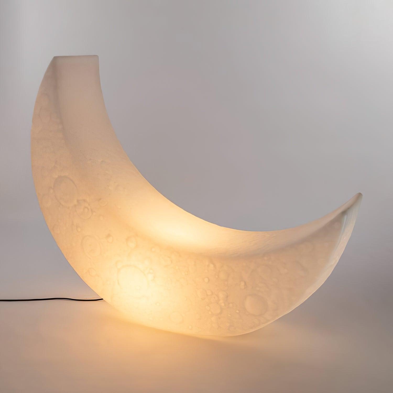 Zetheor Crescent Moon Resin Floor Lamp-Neutral Decor