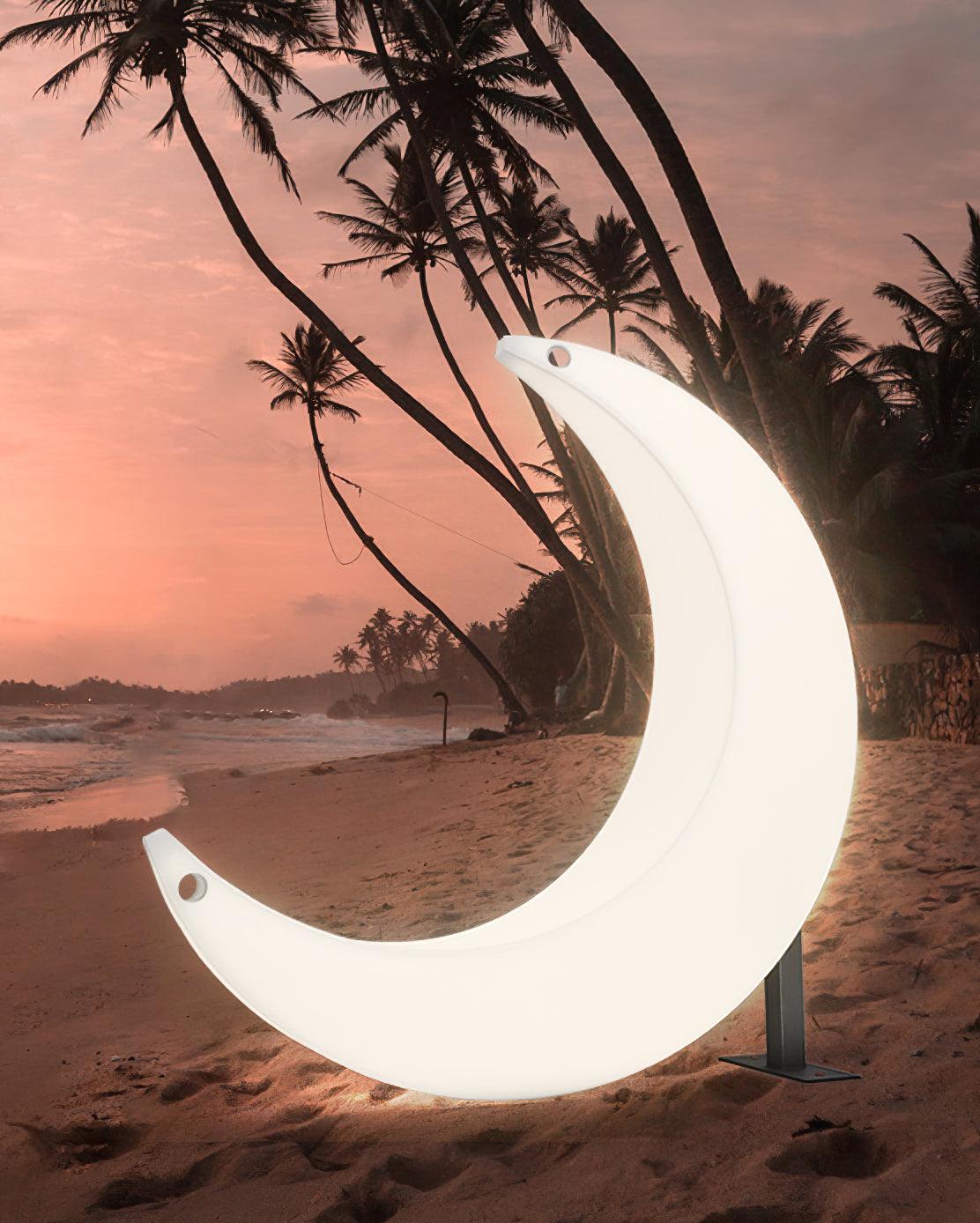 Zetheor Crescent Moon Resin Floor Lamp-Neutral Decor