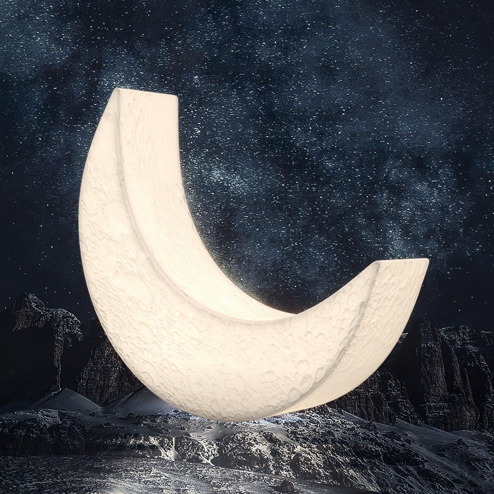 Zetheor Crescent Moon Resin Floor Lamp-Neutral Decor