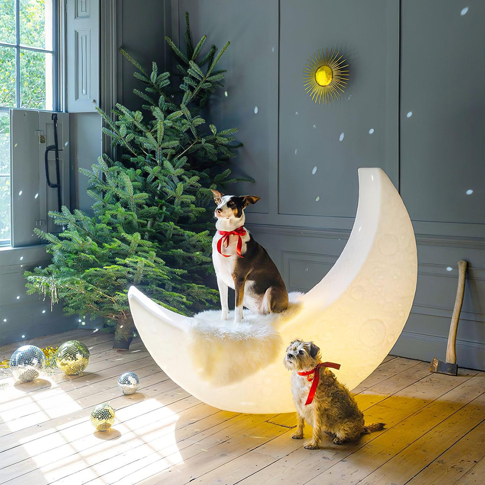 Zetheor Crescent Moon Resin Floor Lamp-Neutral Decor