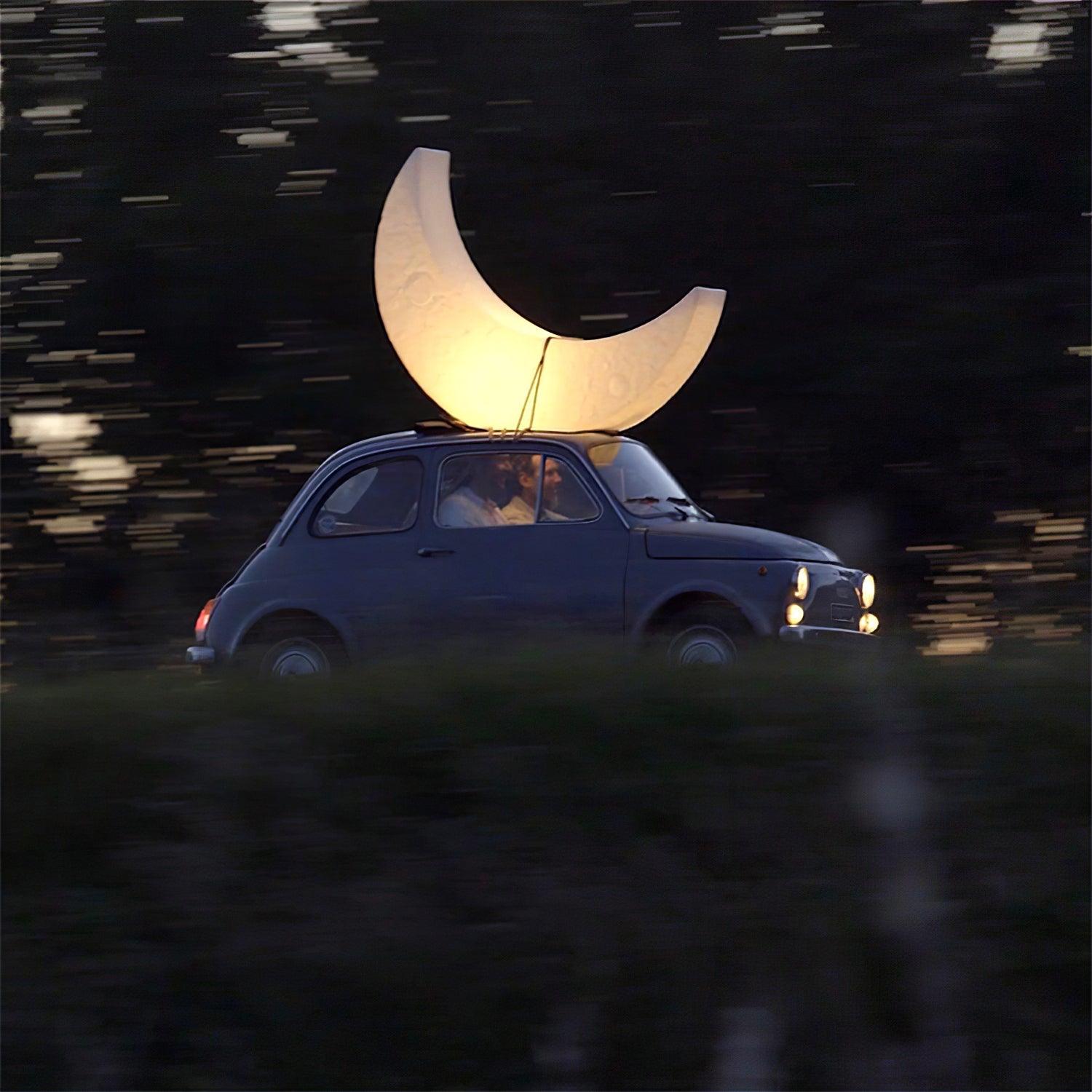 Zetheor Crescent Moon Resin Floor Lamp-Neutral Decor
