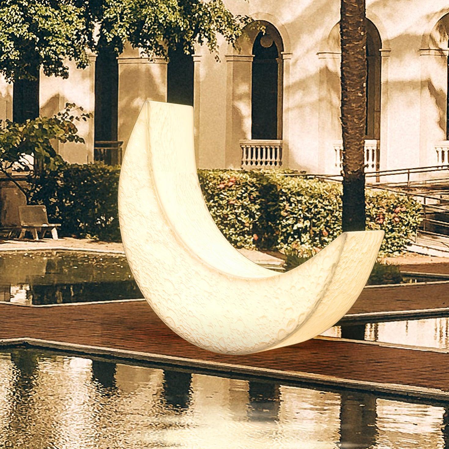 Zetheor Crescent Moon Resin Floor Lamp-Neutral Decor