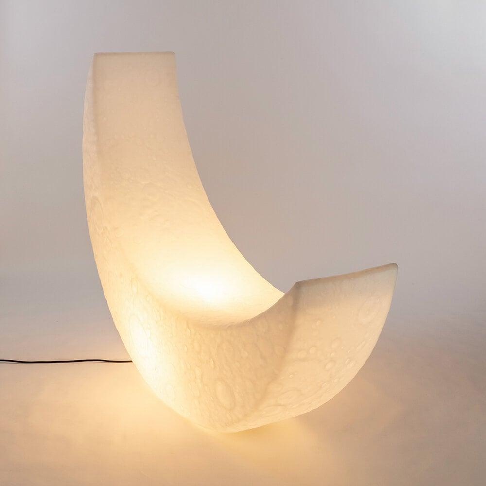 Zetheor Crescent Moon Resin Floor Lamp-Neutral Decor