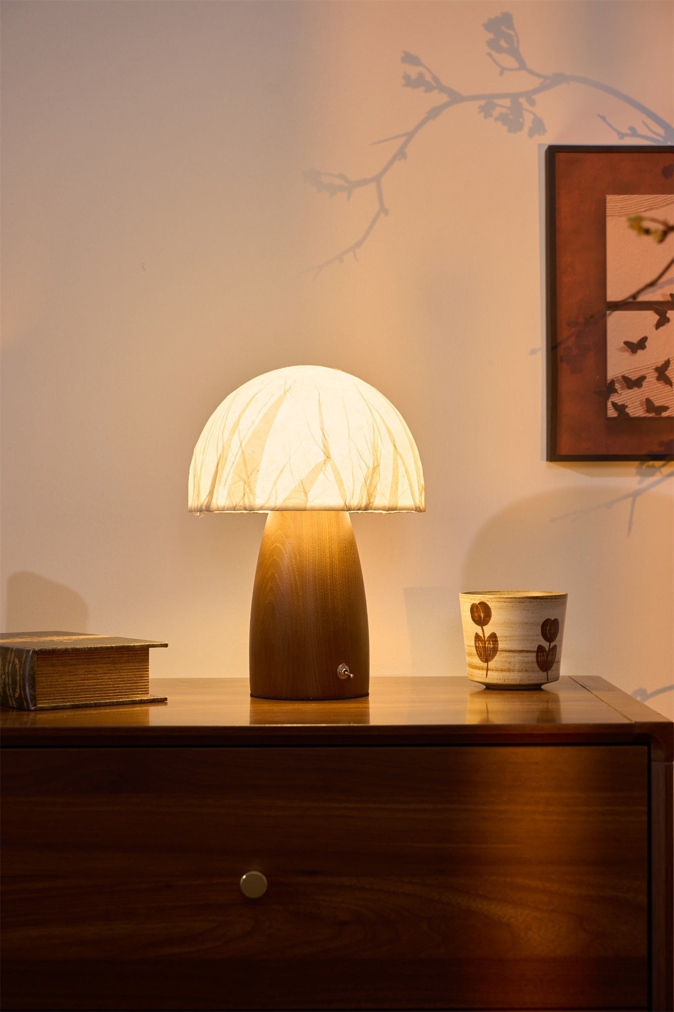 Nimbus Wood & Fabric Table Lamp-Neutral Decor