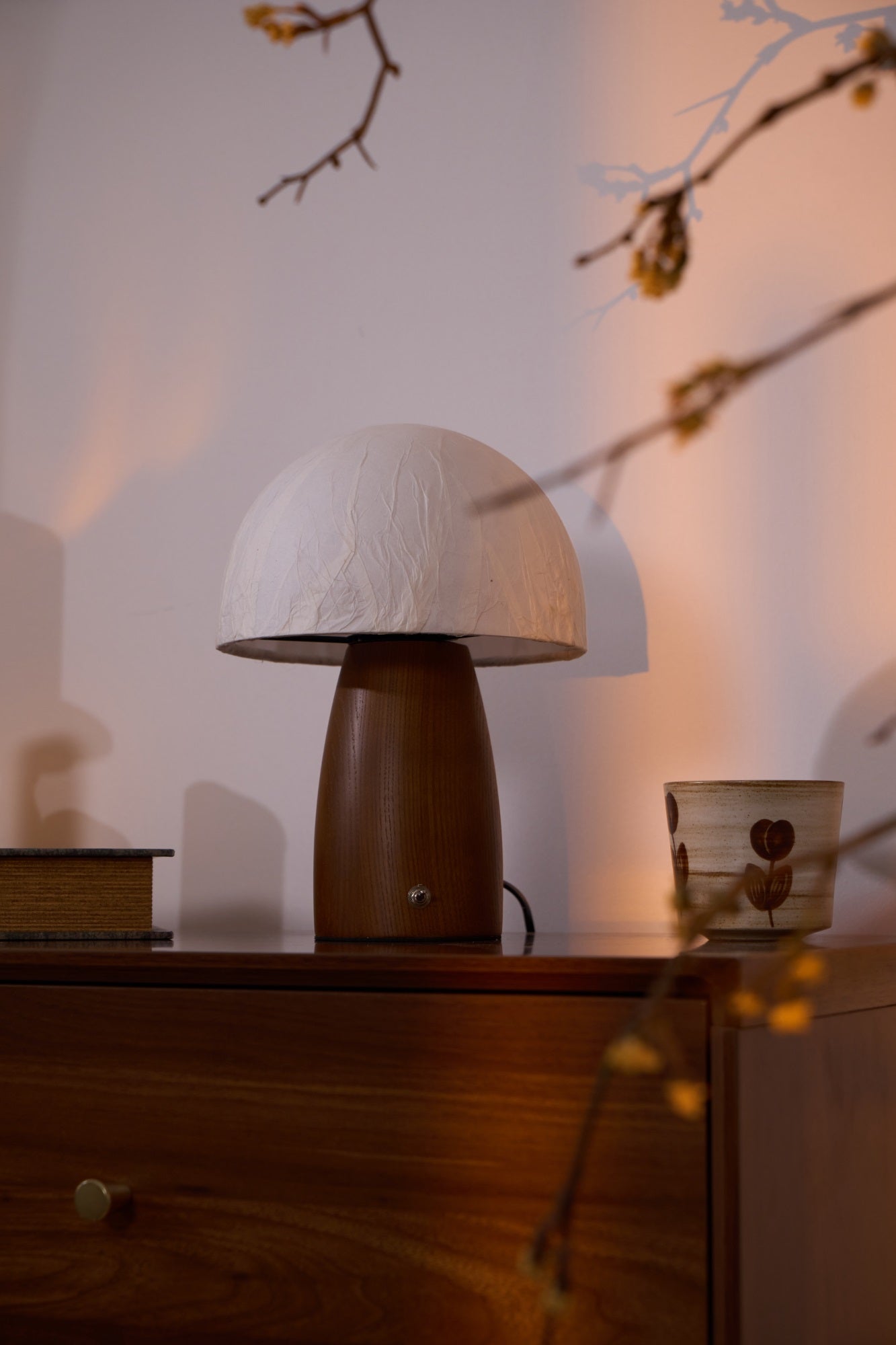 Nimbus Wood & Fabric Table Lamp-Neutral Decor