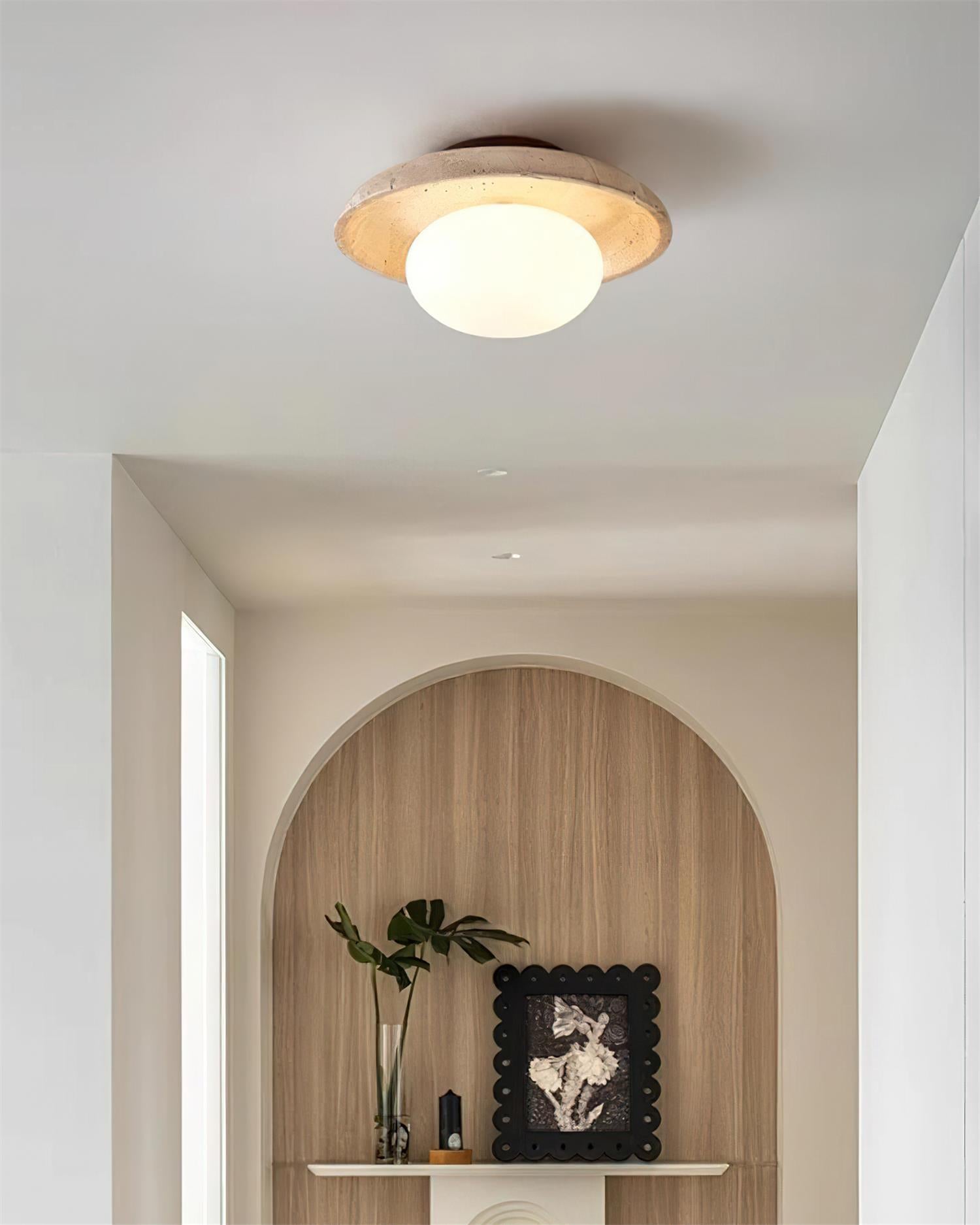 Mexo Travertine Ceiling Light-Neutral Decor