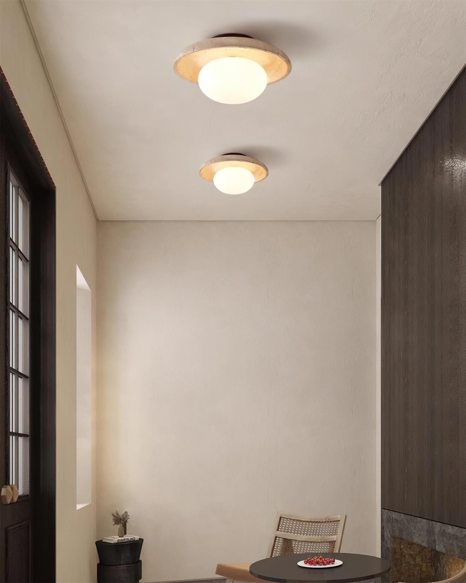 Mexo Travertine Ceiling Light-Neutral Decor