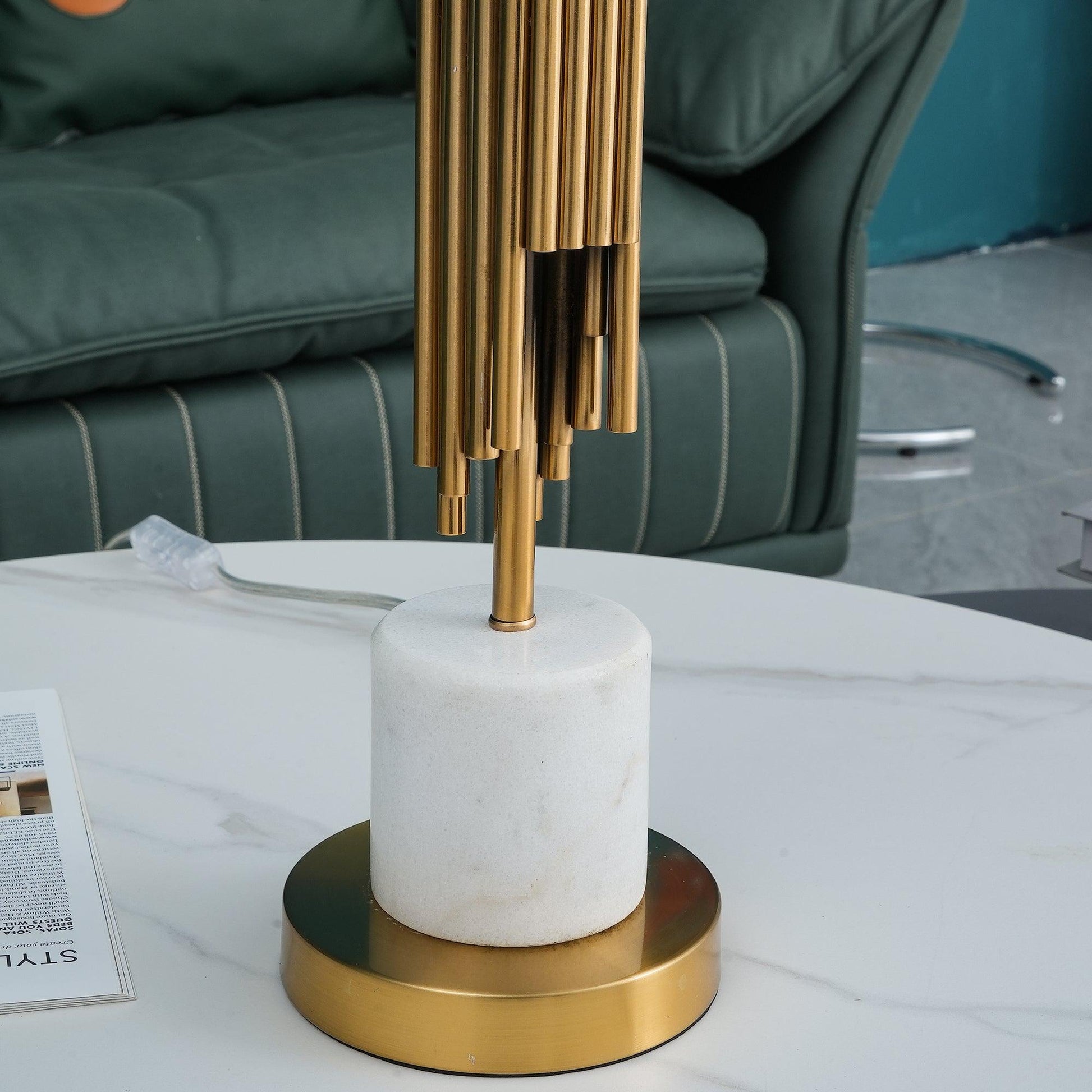 Opus Marble Art Deco Table Lamp-Neutral Decor