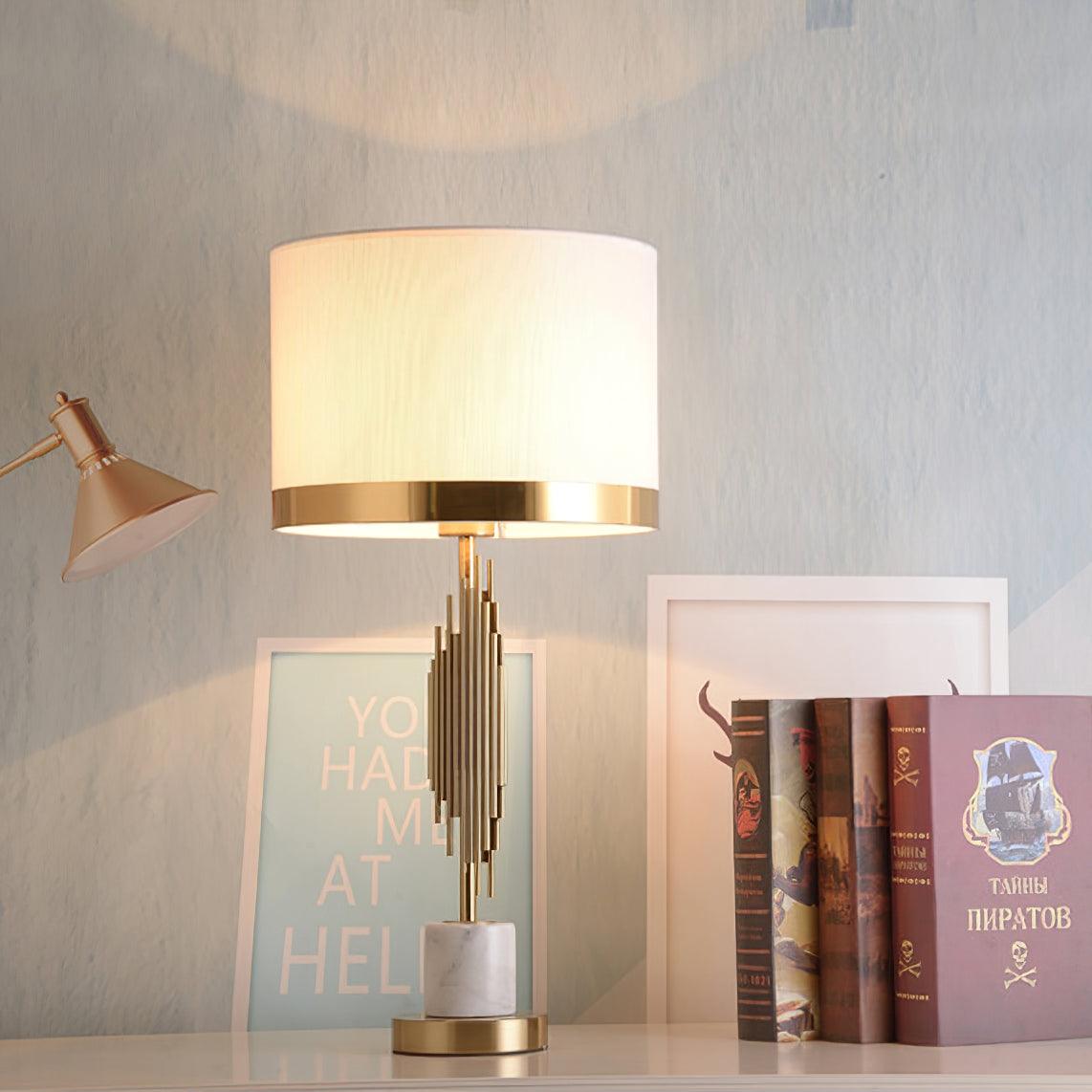 Opus Marble Art Deco Table Lamp-Neutral Decor