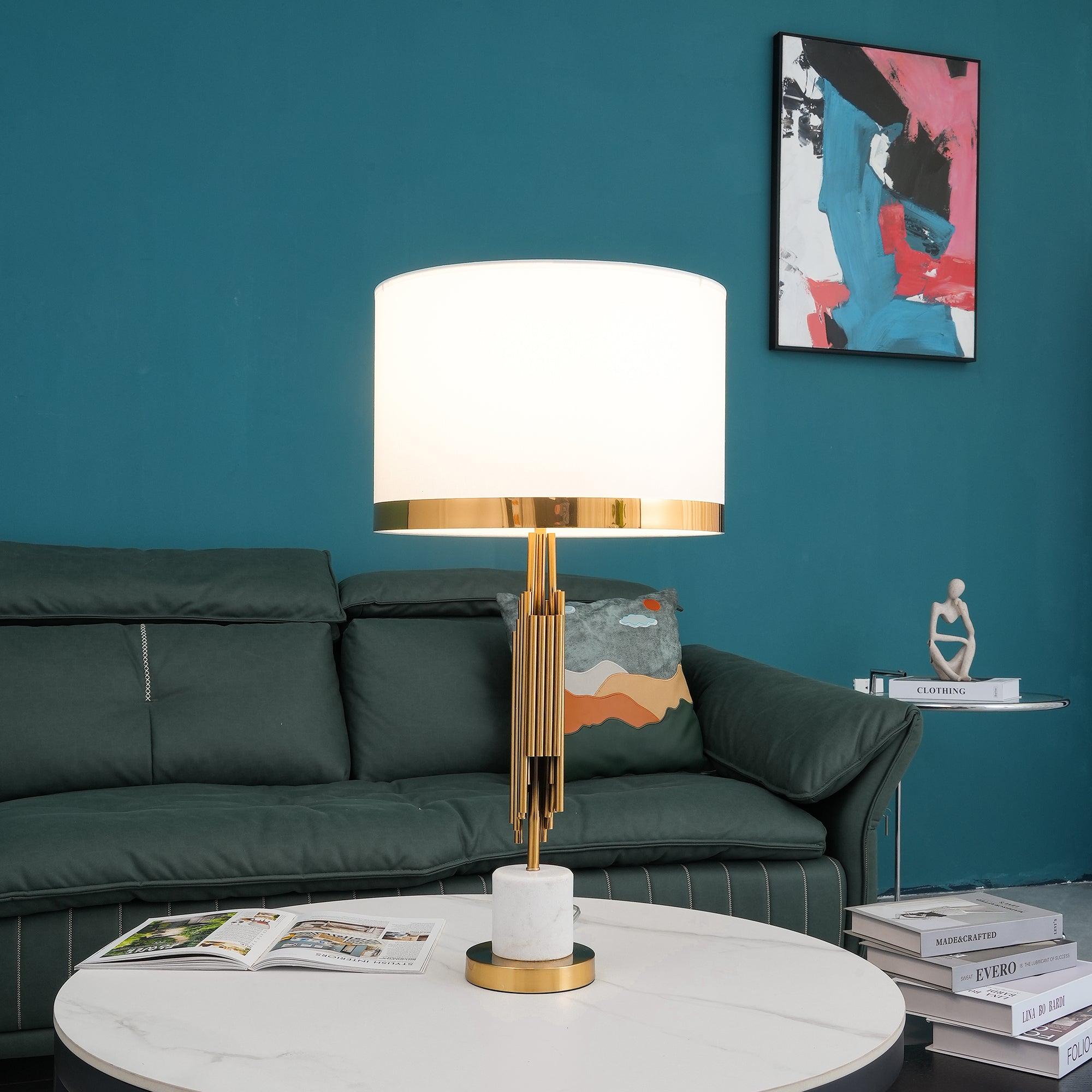 Opus Marble Art Deco Table Lamp-Neutral Decor
