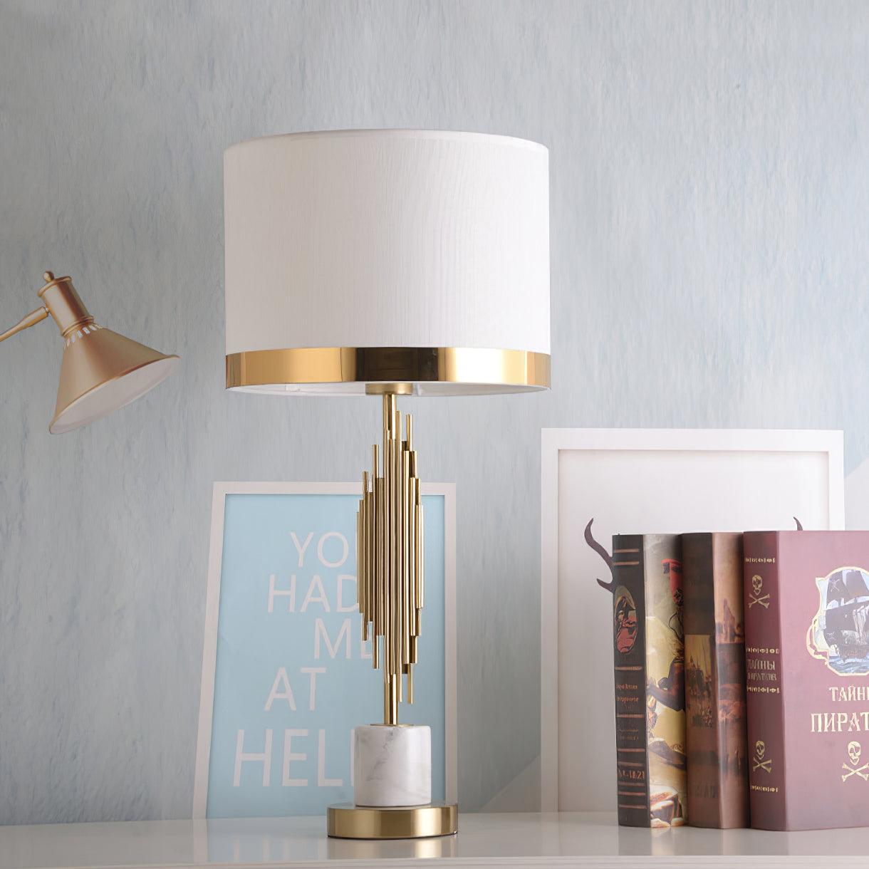 Opus Marble Art Deco Table Lamp-Neutral Decor