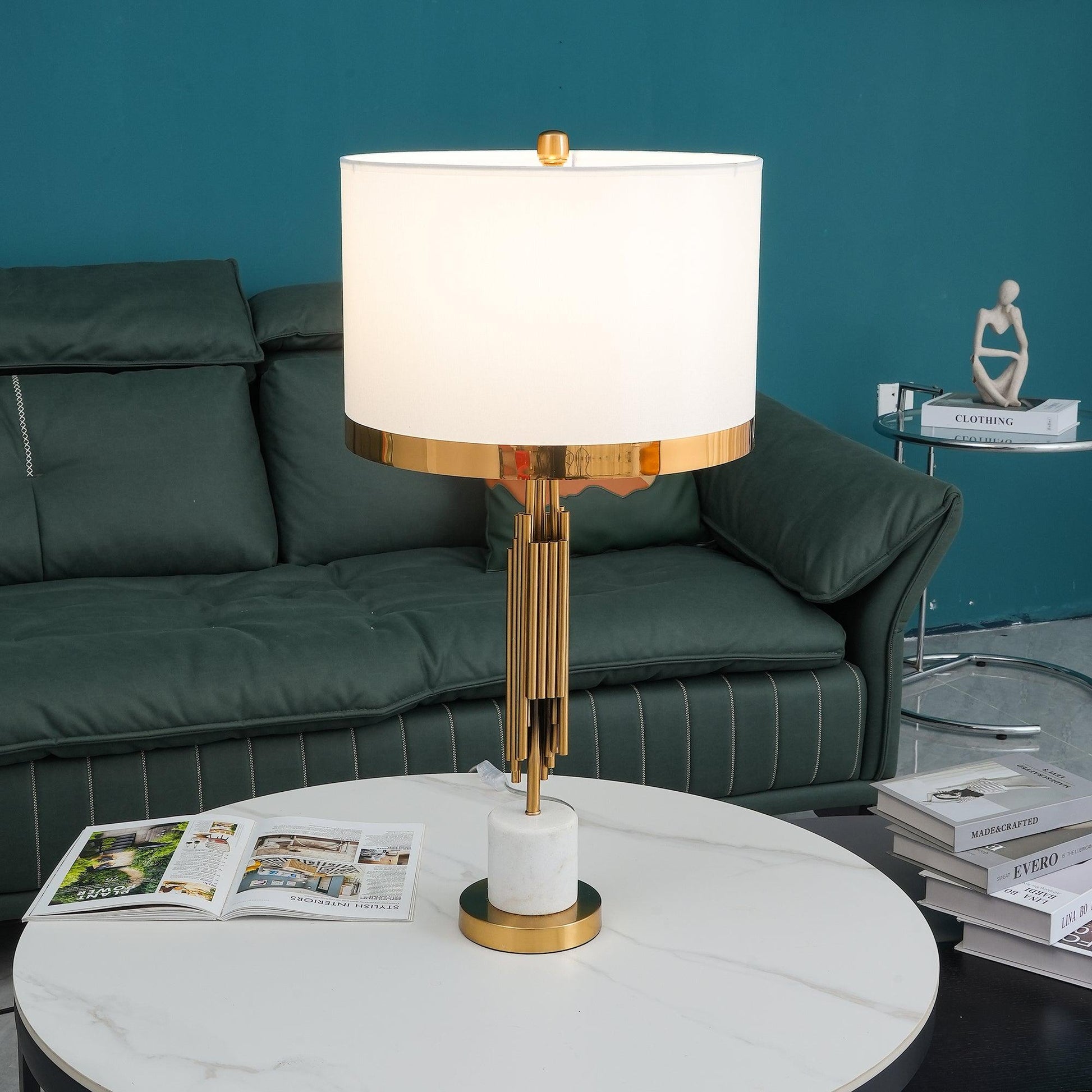 Opus Marble Art Deco Table Lamp-Neutral Decor
