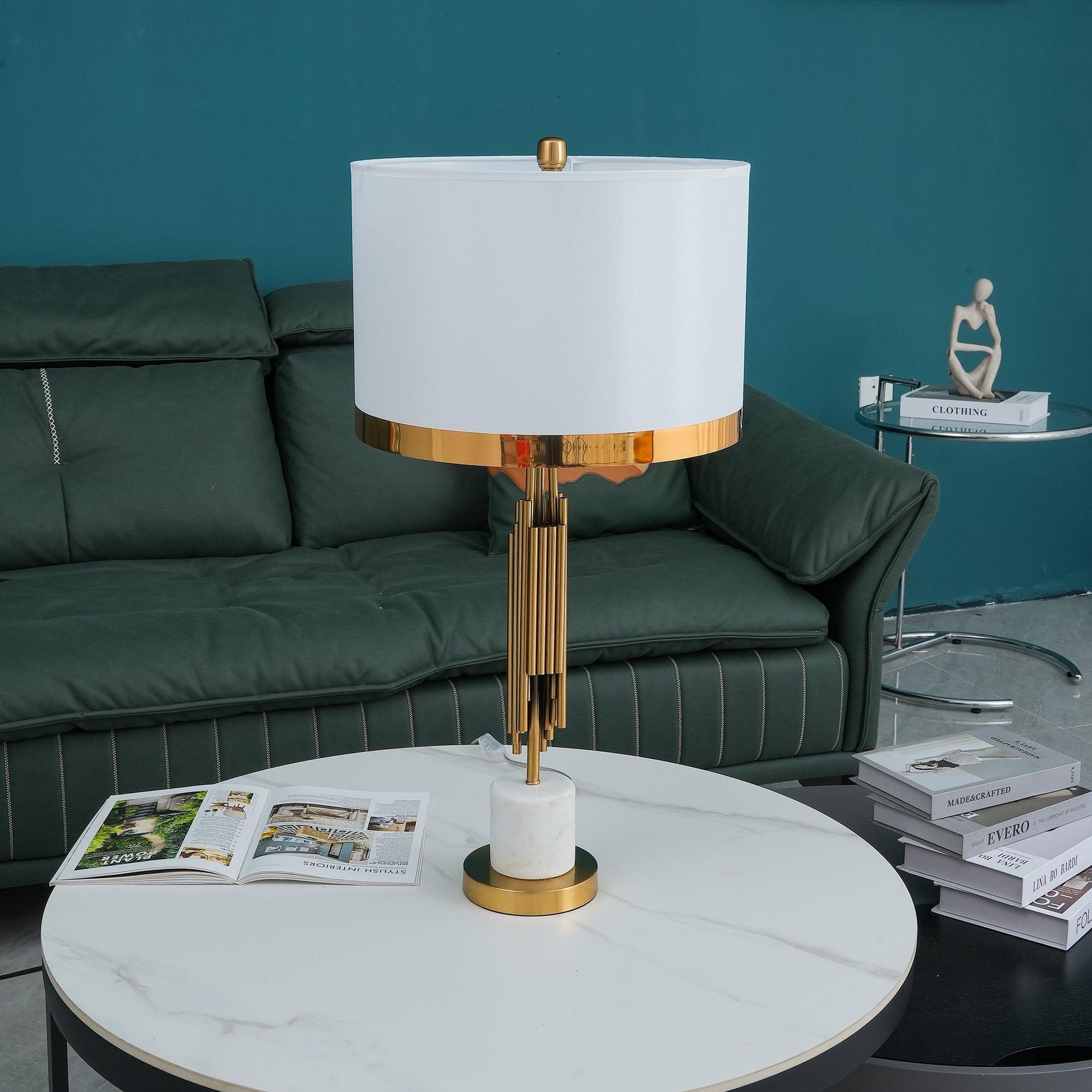 Opus Marble Art Deco Table Lamp-Neutral Decor
