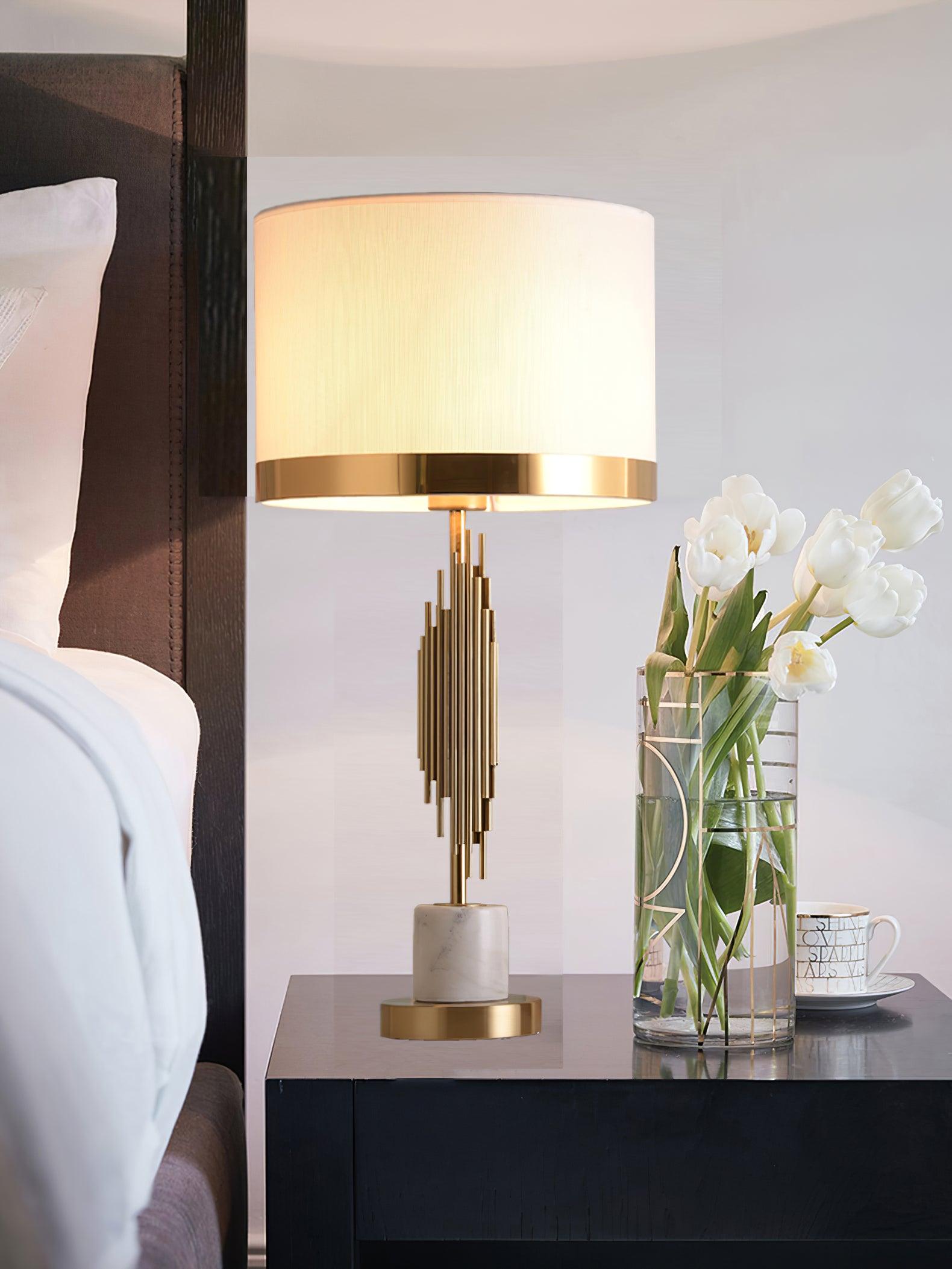 Opus Marble Art Deco Table Lamp-Neutral Decor