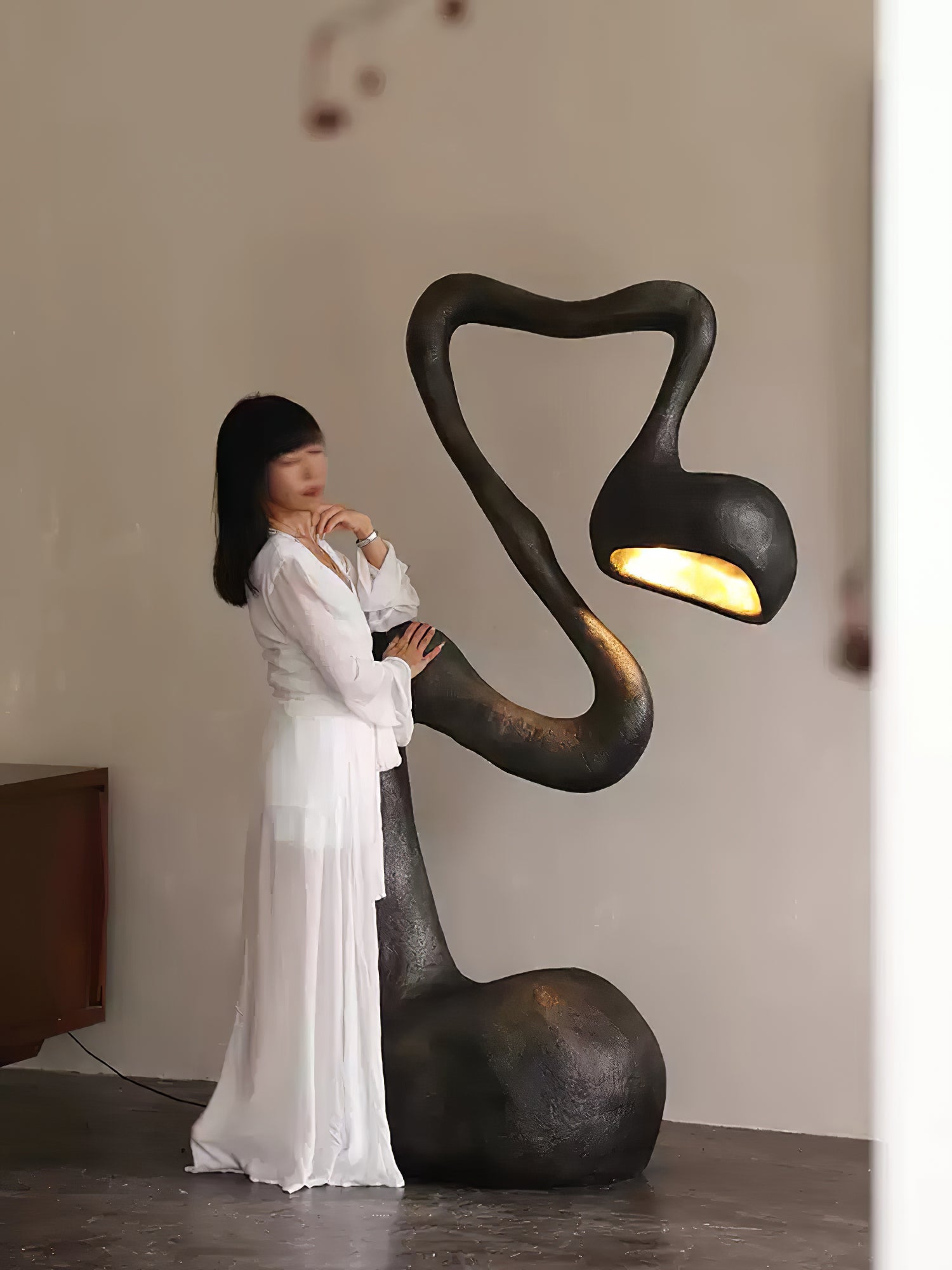 Olcarus Organic Ceramic Floor Lamp-Neutral Decor
