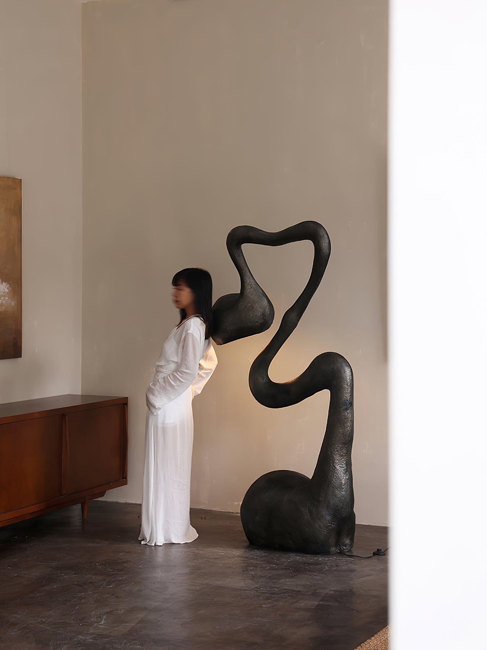 Olcarus Organic Ceramic Floor Lamp-Neutral Decor