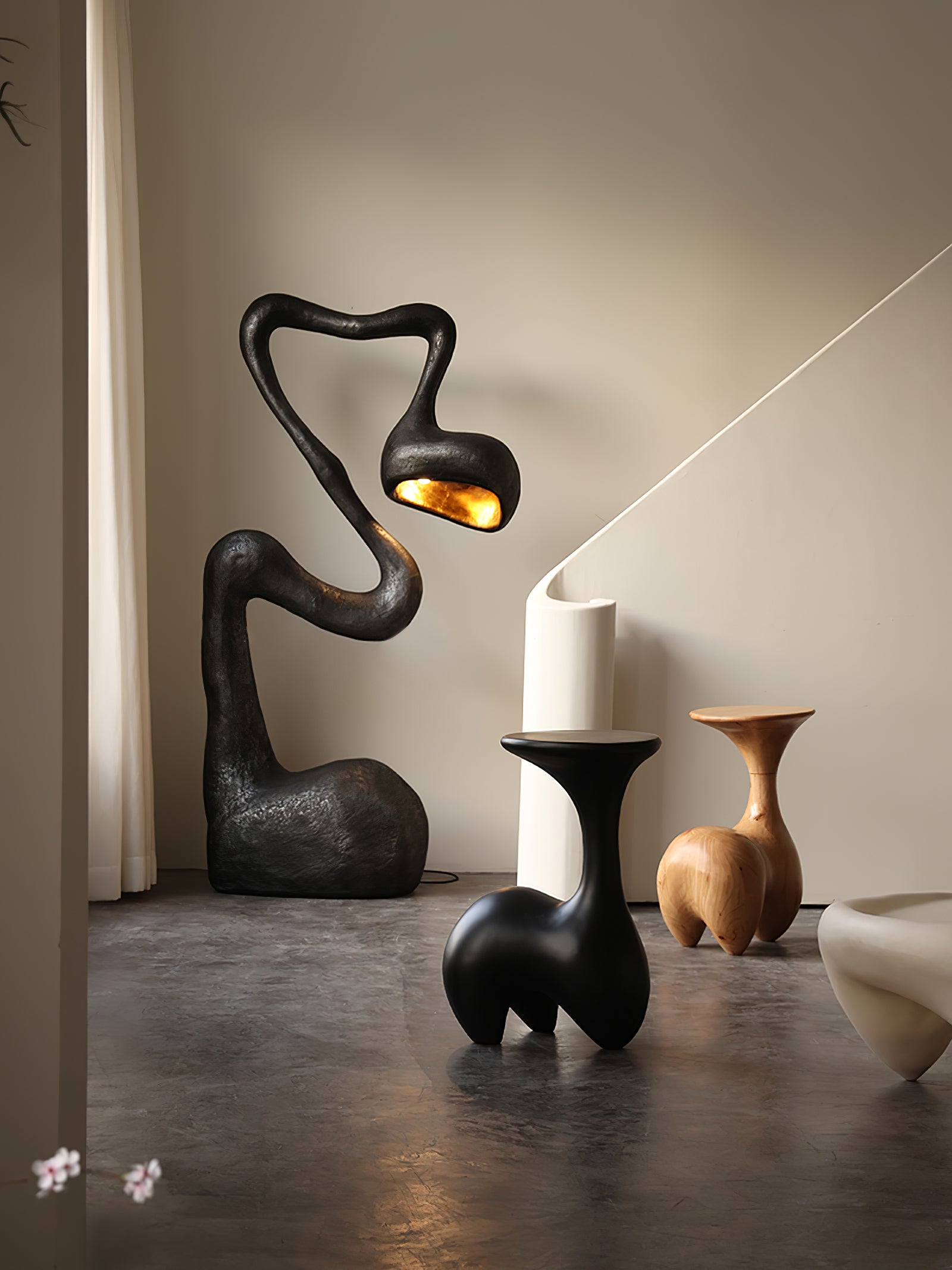 Olcarus Organic Ceramic Floor Lamp-Neutral Decor