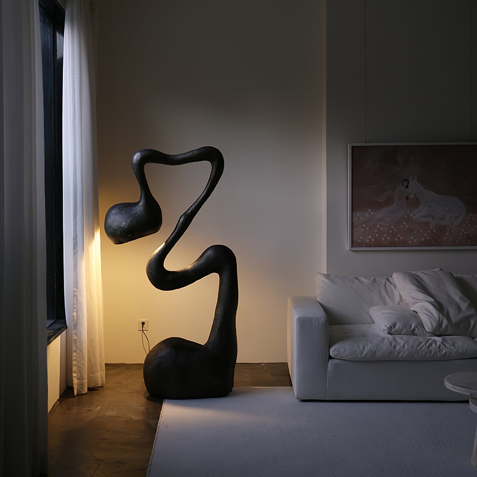 Olcarus Organic Ceramic Floor Lamp-Neutral Decor