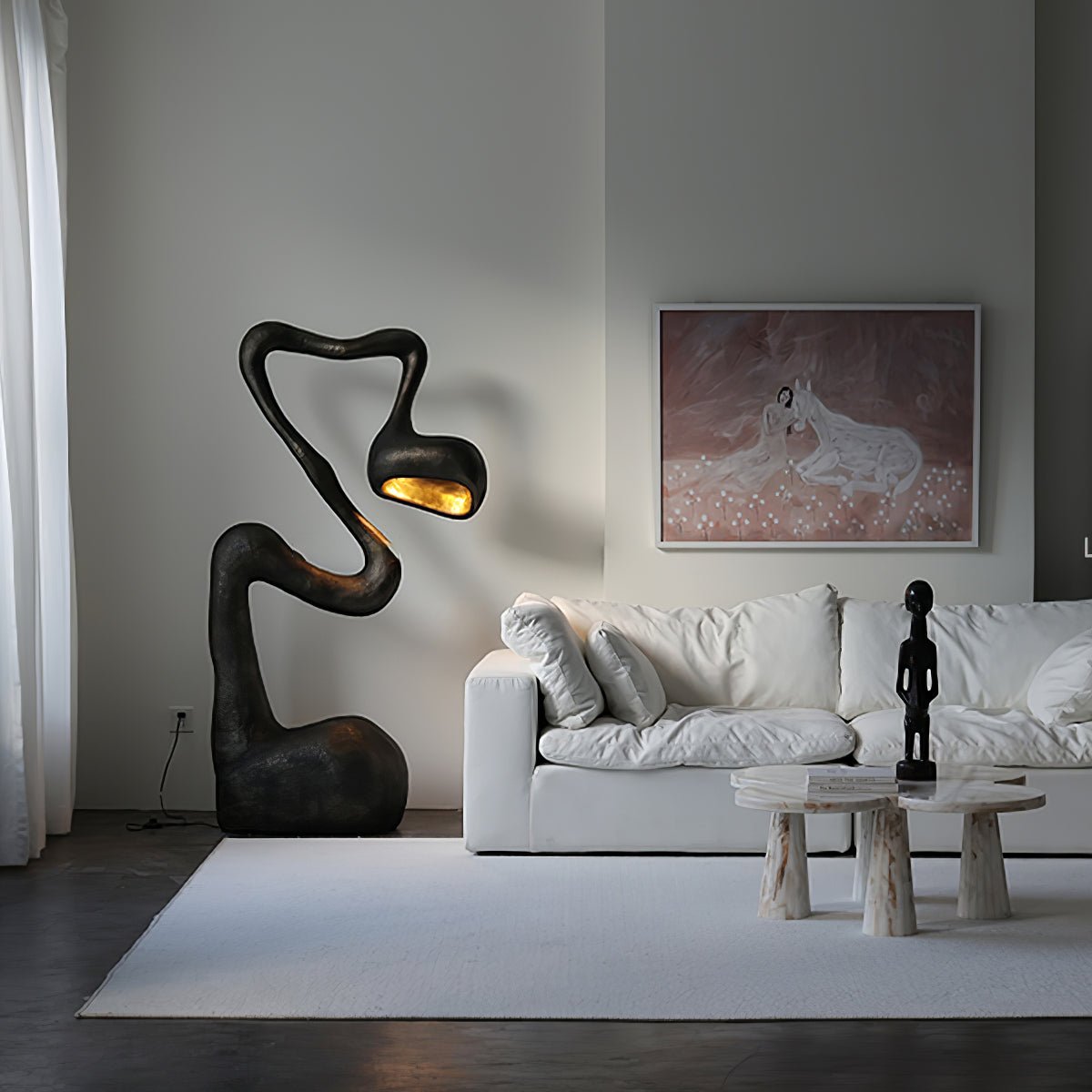 Olcarus Organic Ceramic Floor Lamp-Neutral Decor