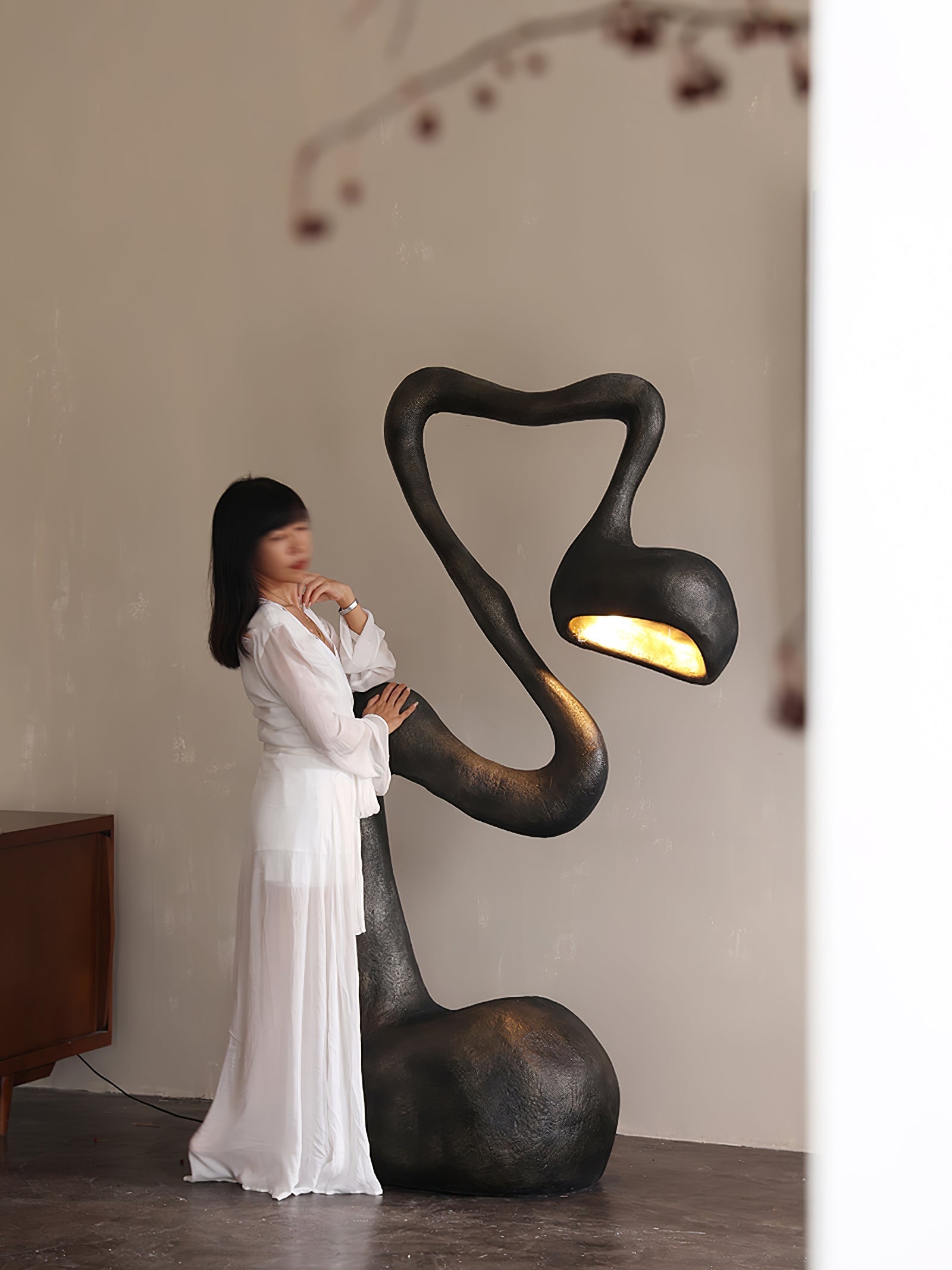 Olcarus Organic Ceramic Floor Lamp-Neutral Decor