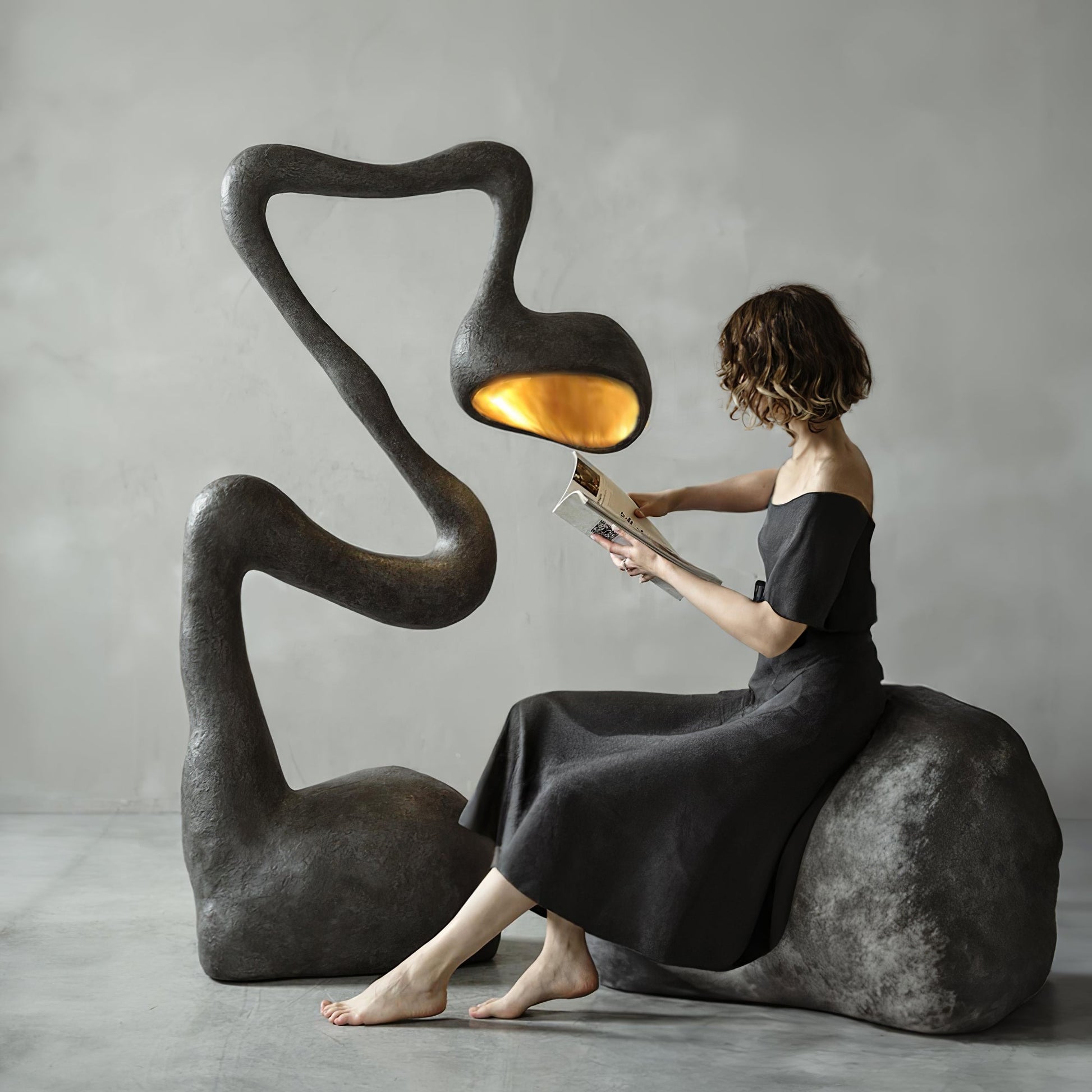 Olcarus Organic Ceramic Floor Lamp-Neutral Decor